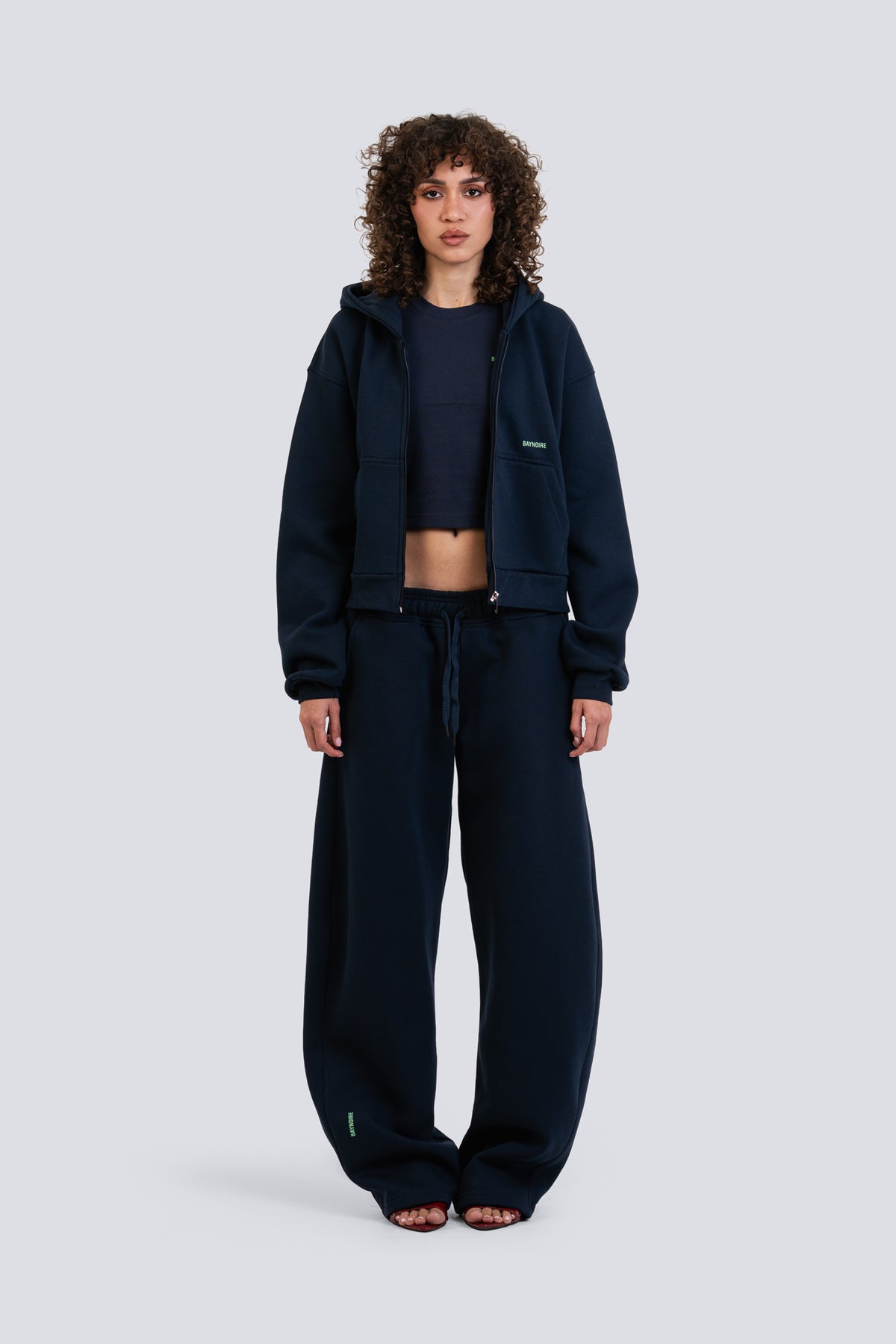 02P Oversized Navy Zipped Hoodie