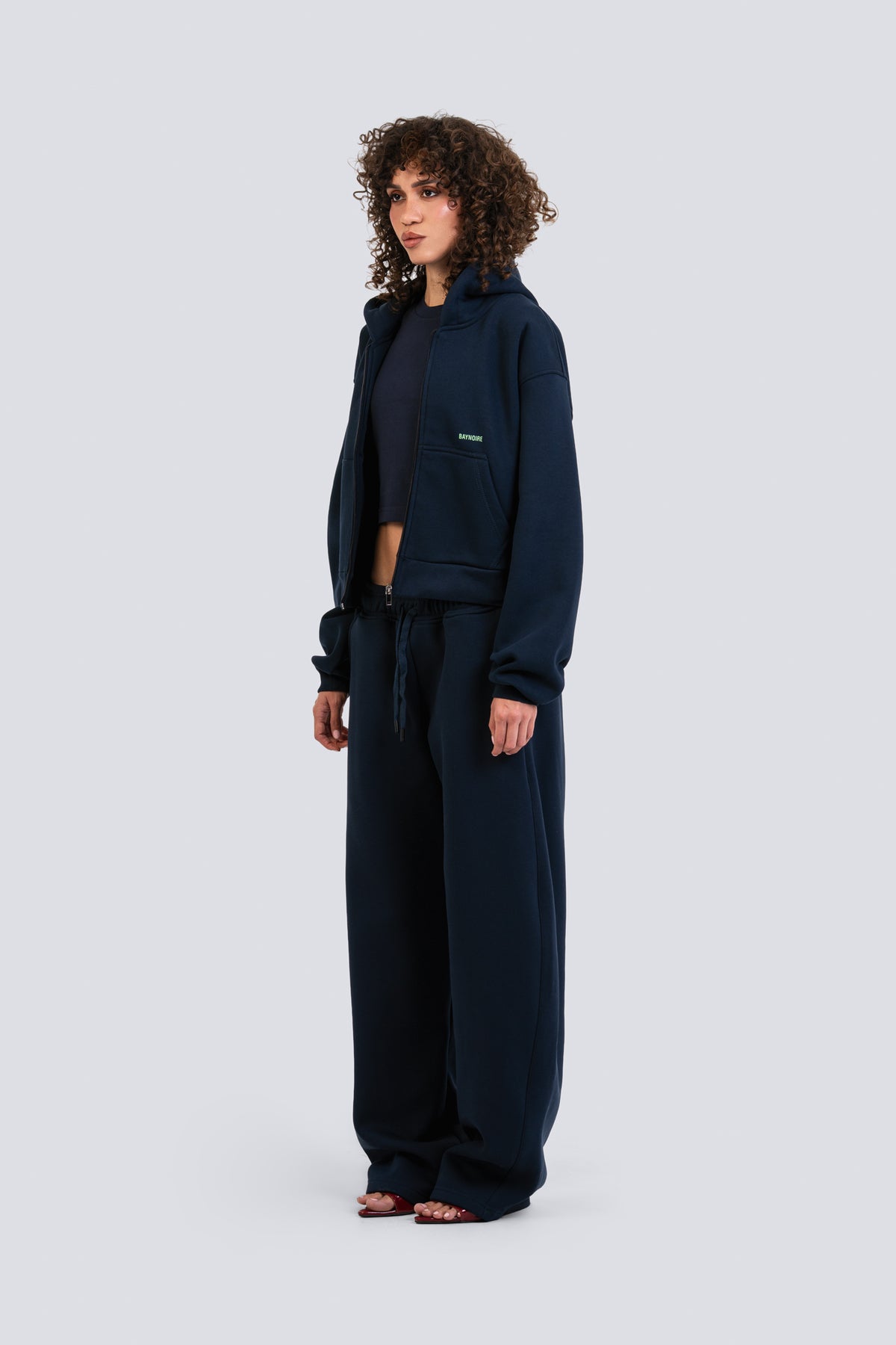 02P Oversized Navy Zipped Hoodie