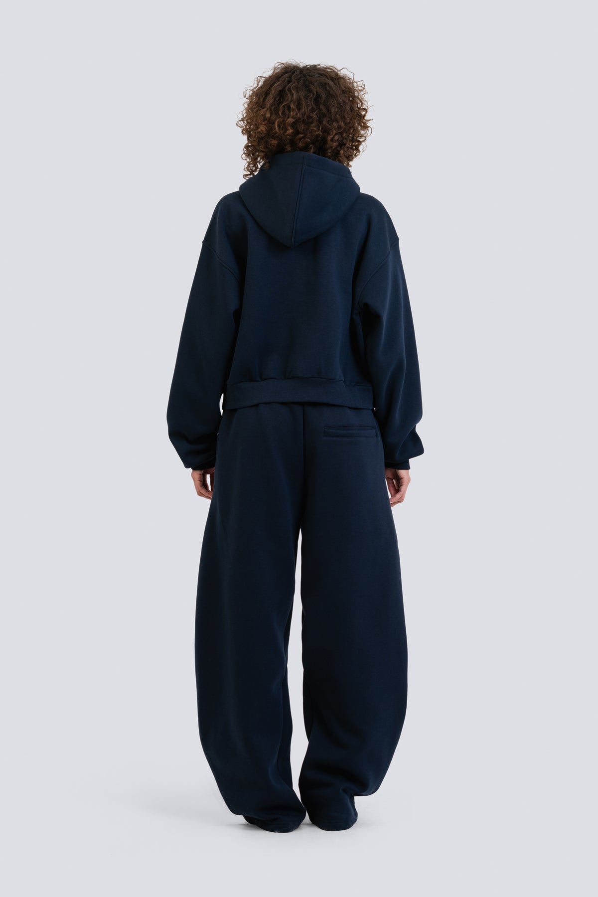 02P Oversized Navy Zipped Hoodie