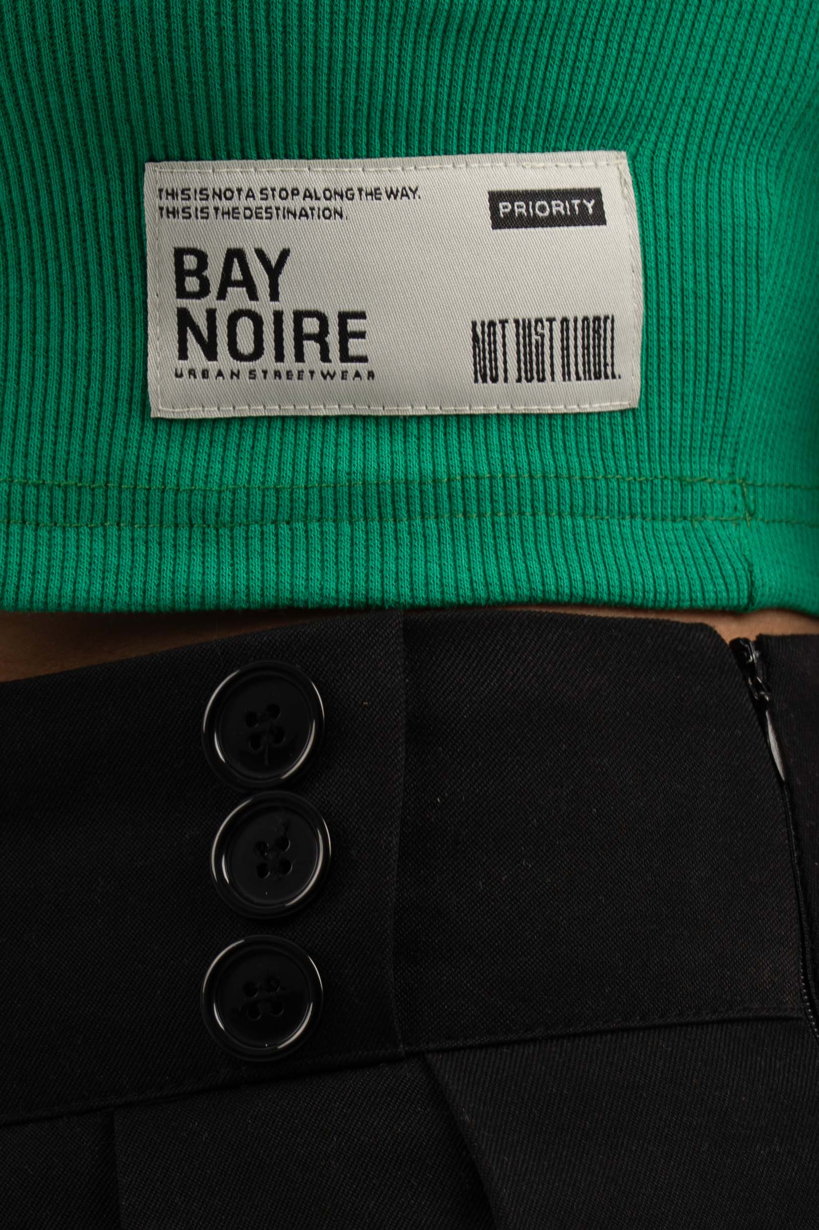 Green Ribbed Cropped T-Shirt