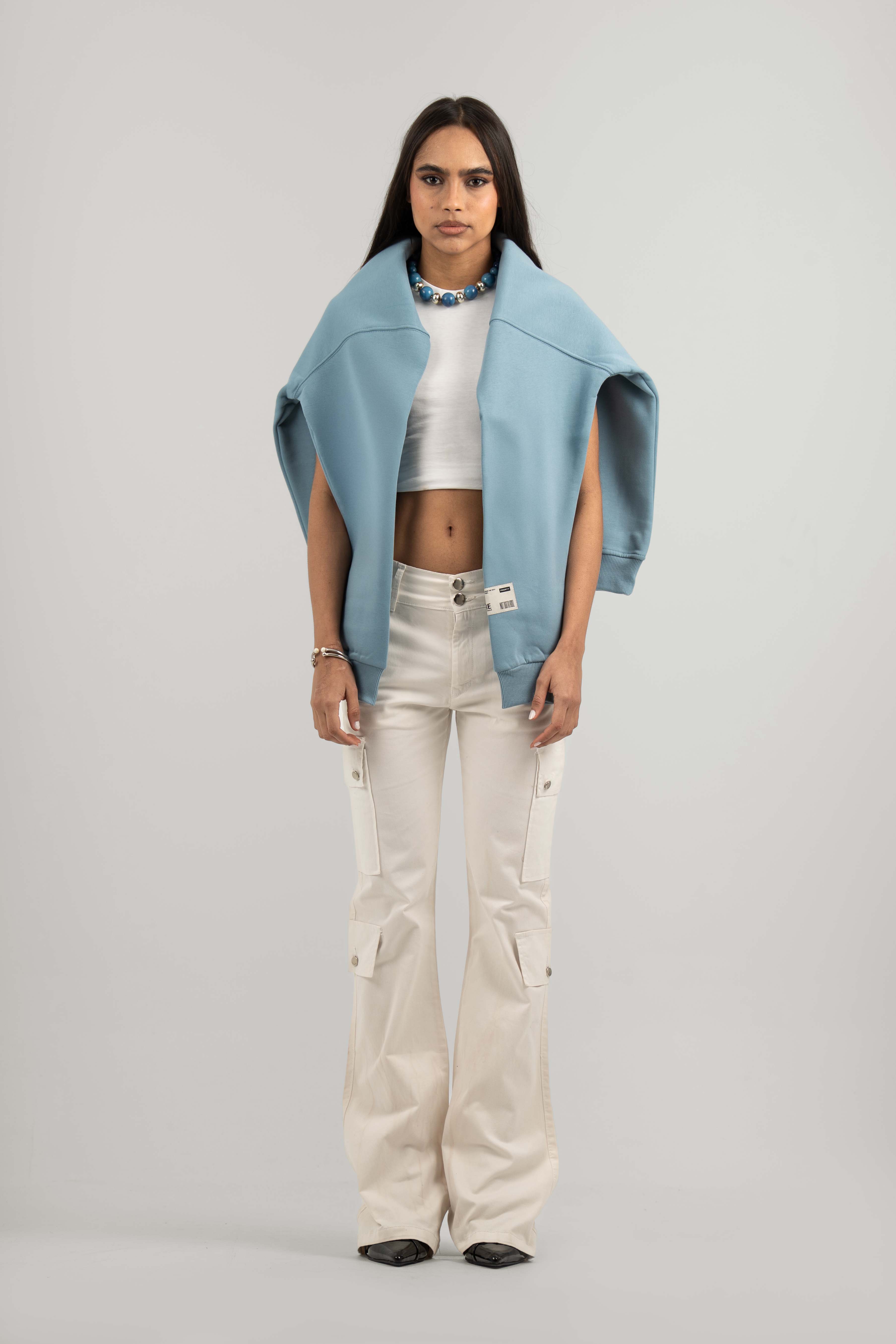 White Wide Leg Cargo Pants