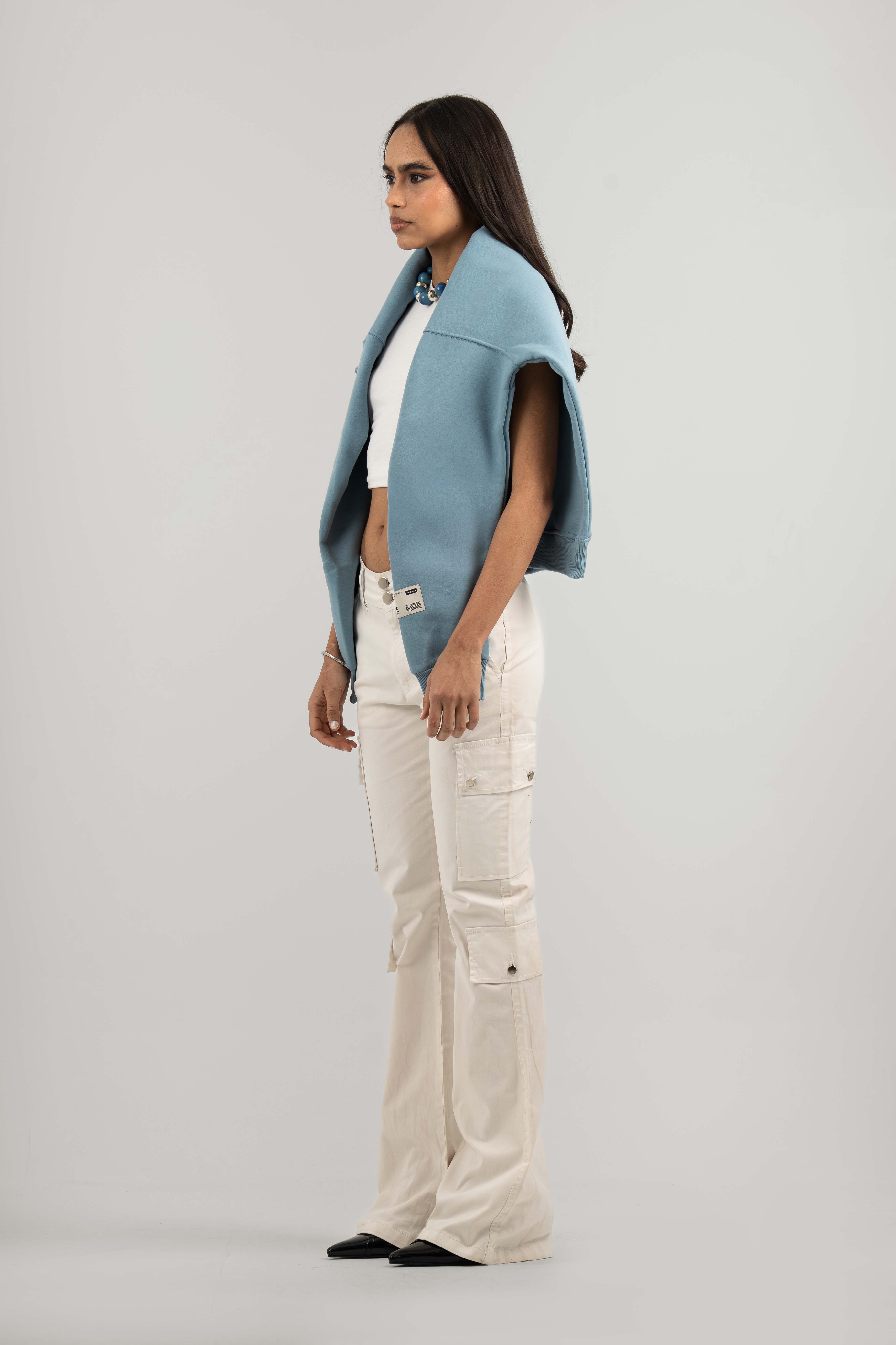 White Wide Leg Cargo Pants