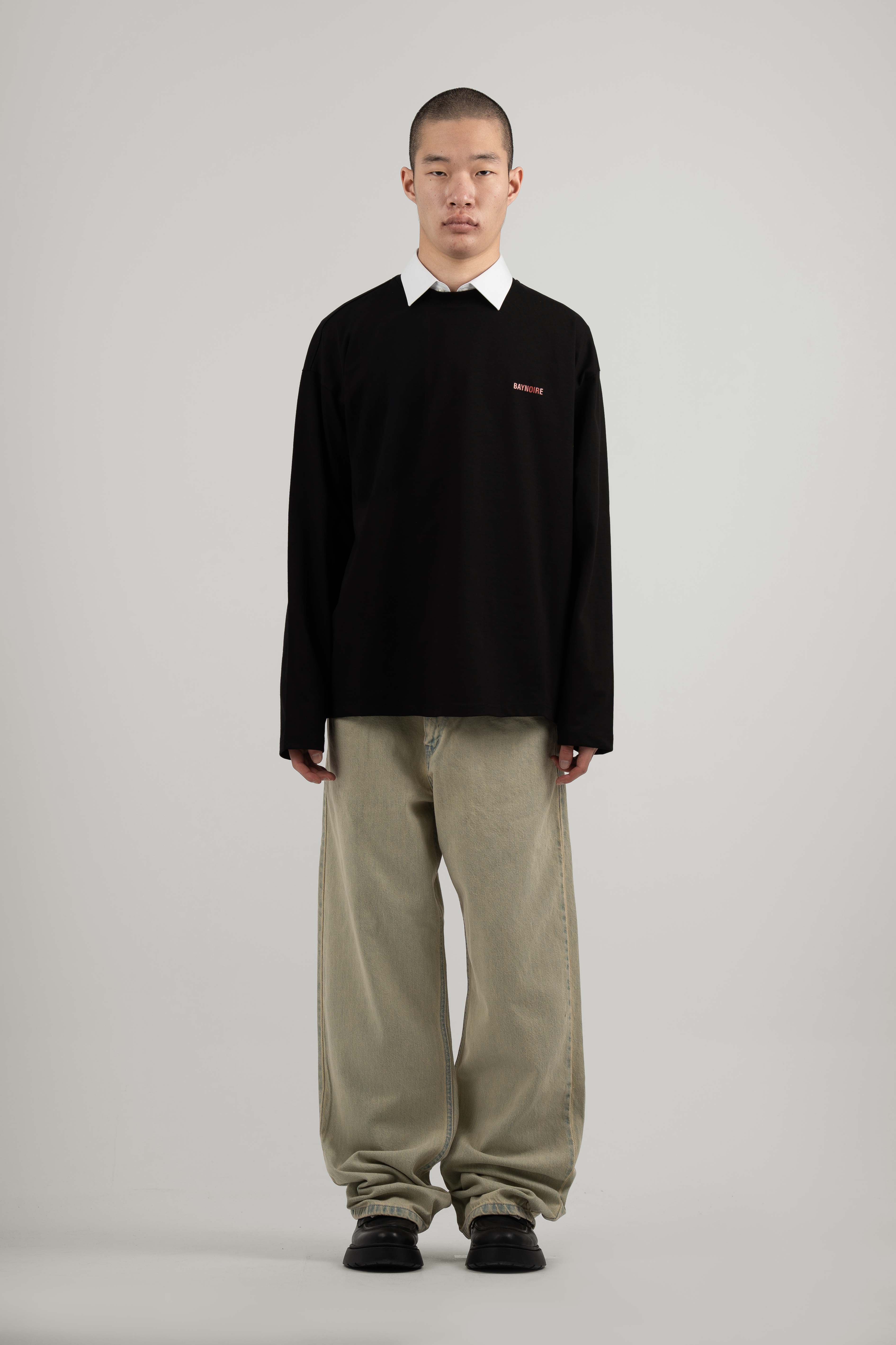 Black Logo PL Long-sleeved T-shirt