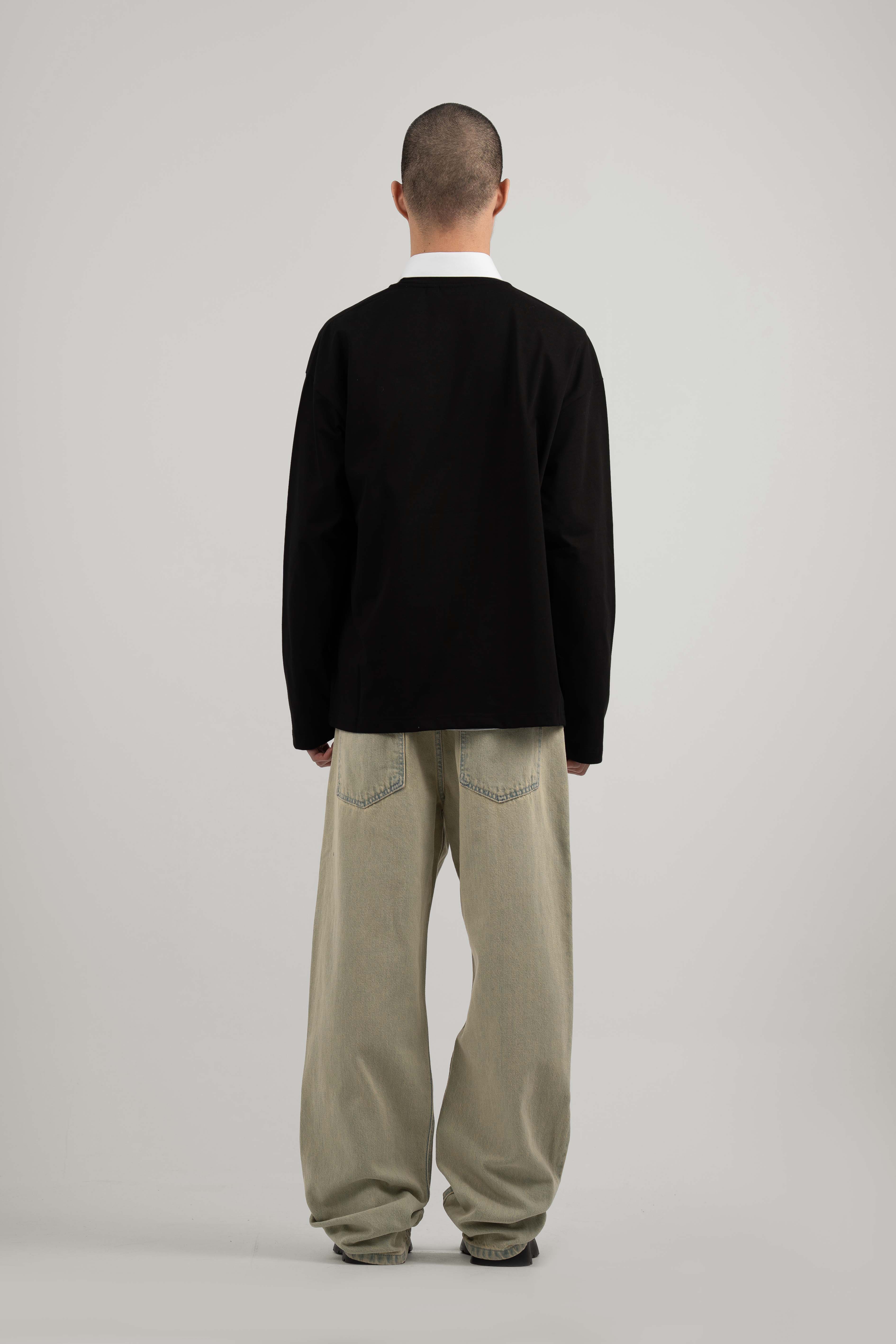 Black Logo PL Long-sleeved T-shirt