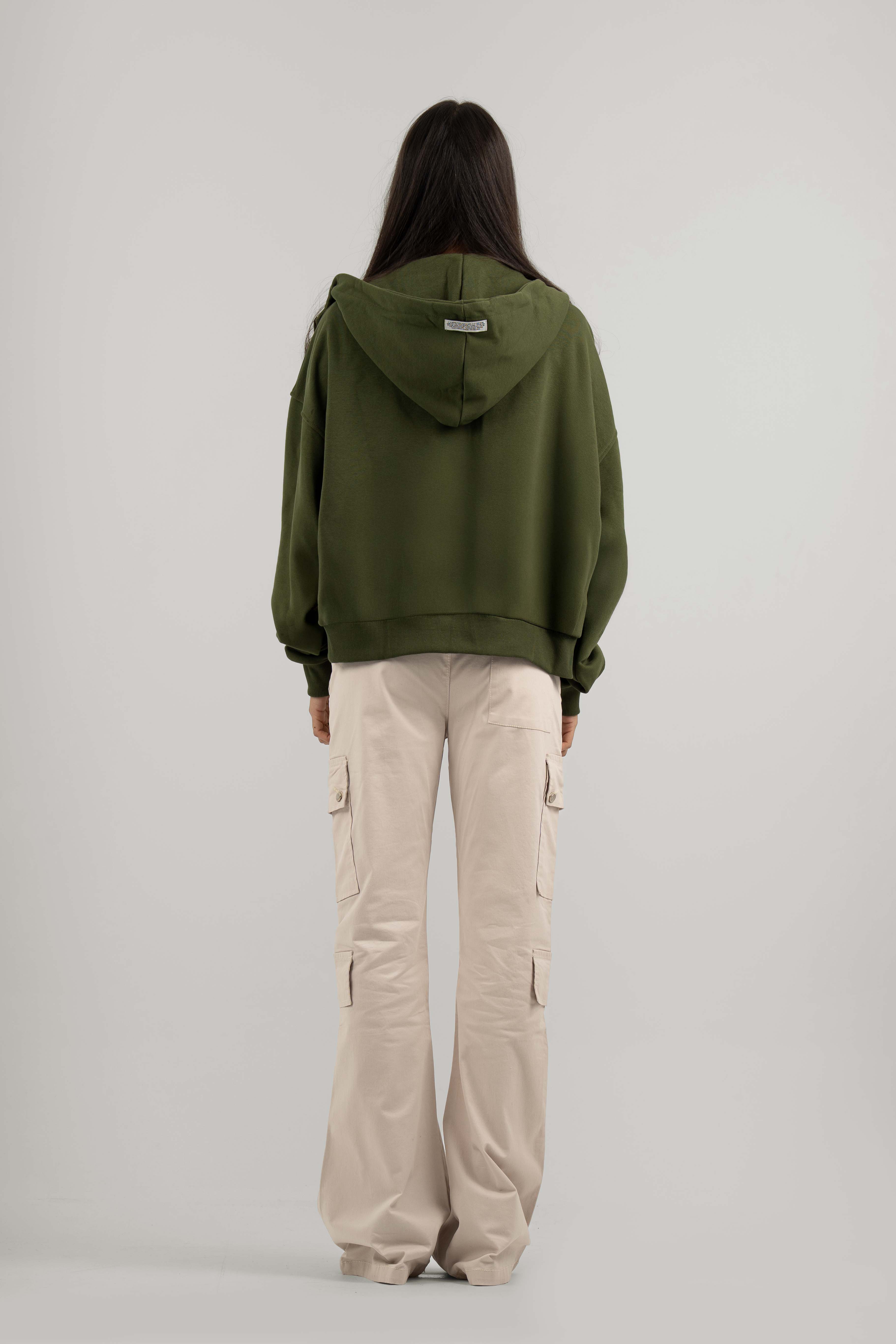 Beige Wide Leg Cargo Pants