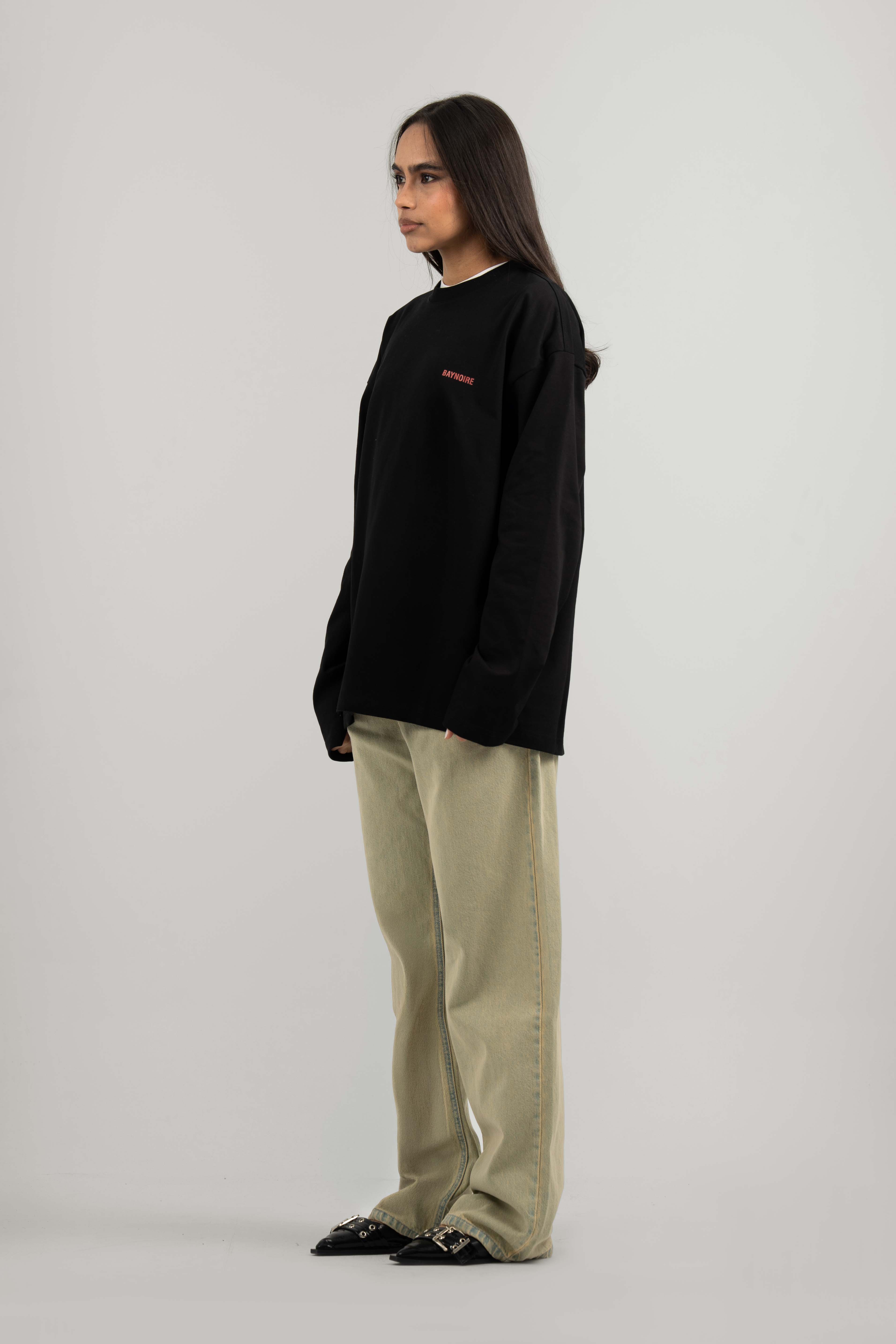Black Logo PL Long-sleeved T-shirt