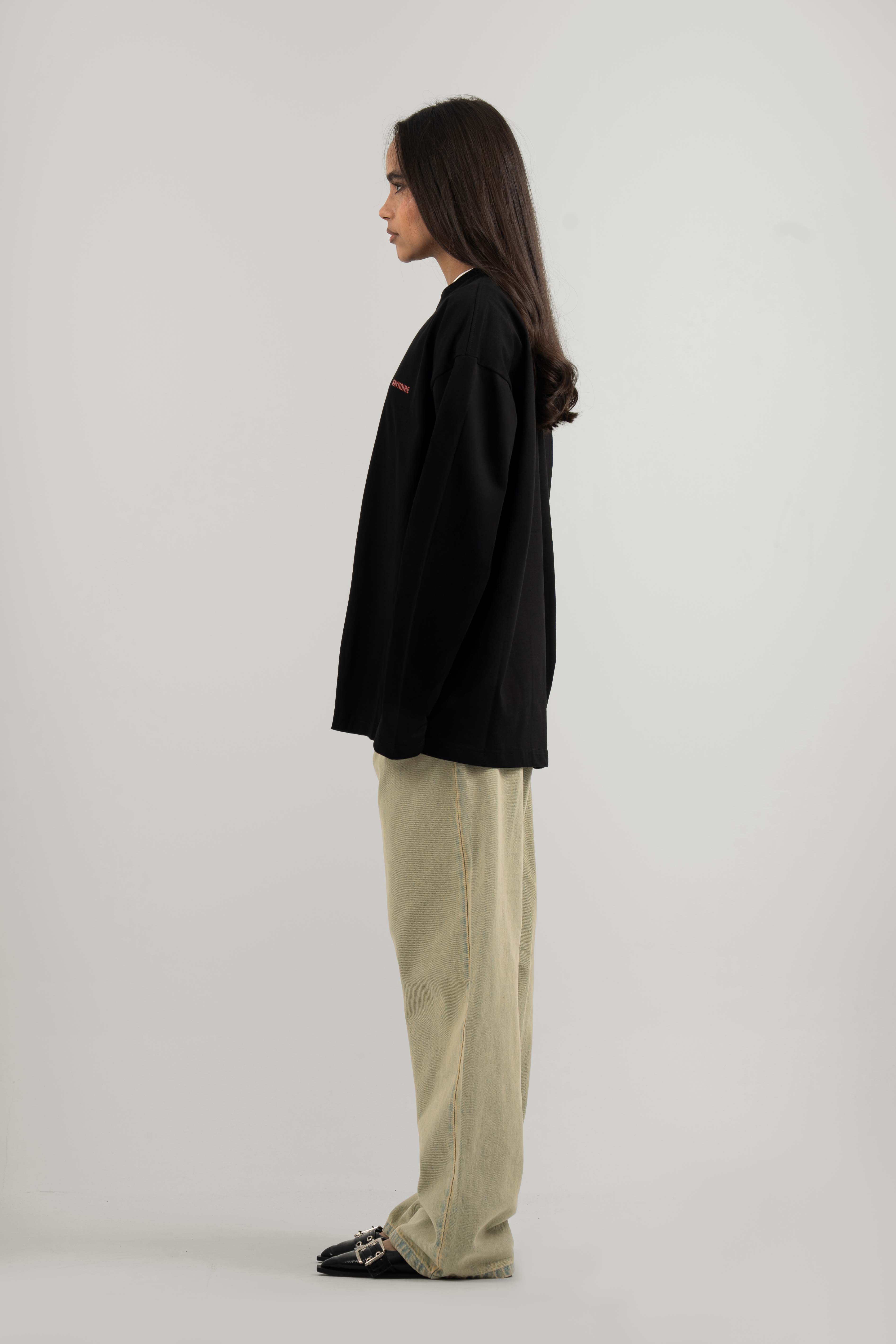 Black Logo PL Long-sleeved T-shirt