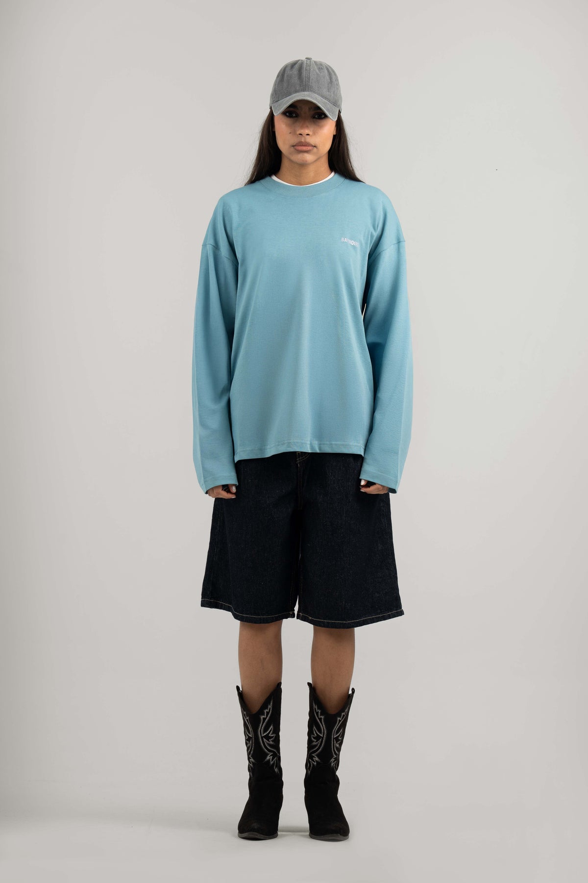 Blue Logo PL Long-sleeved T-shirt