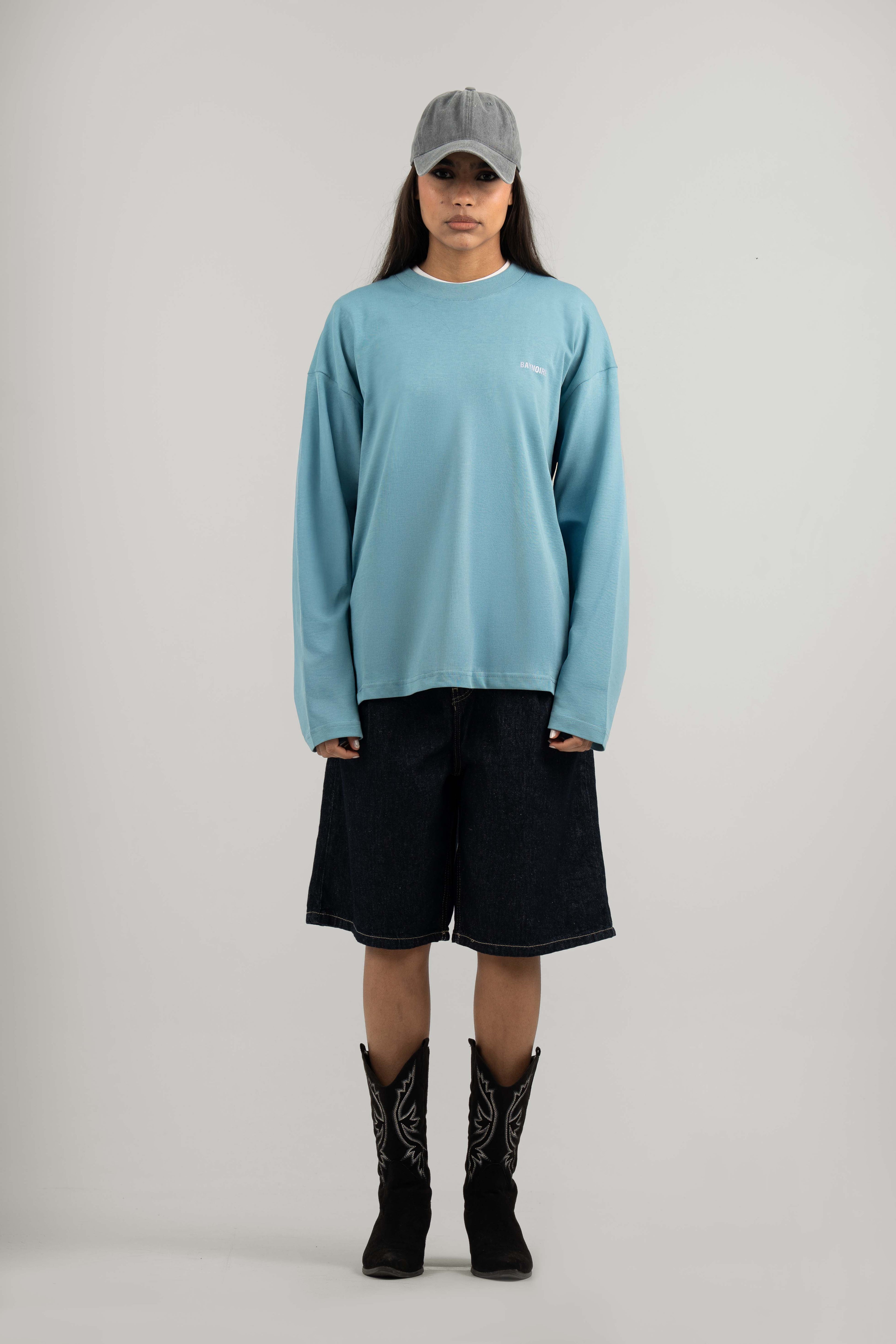 Blue Logo PL Long-sleeved T-shirt