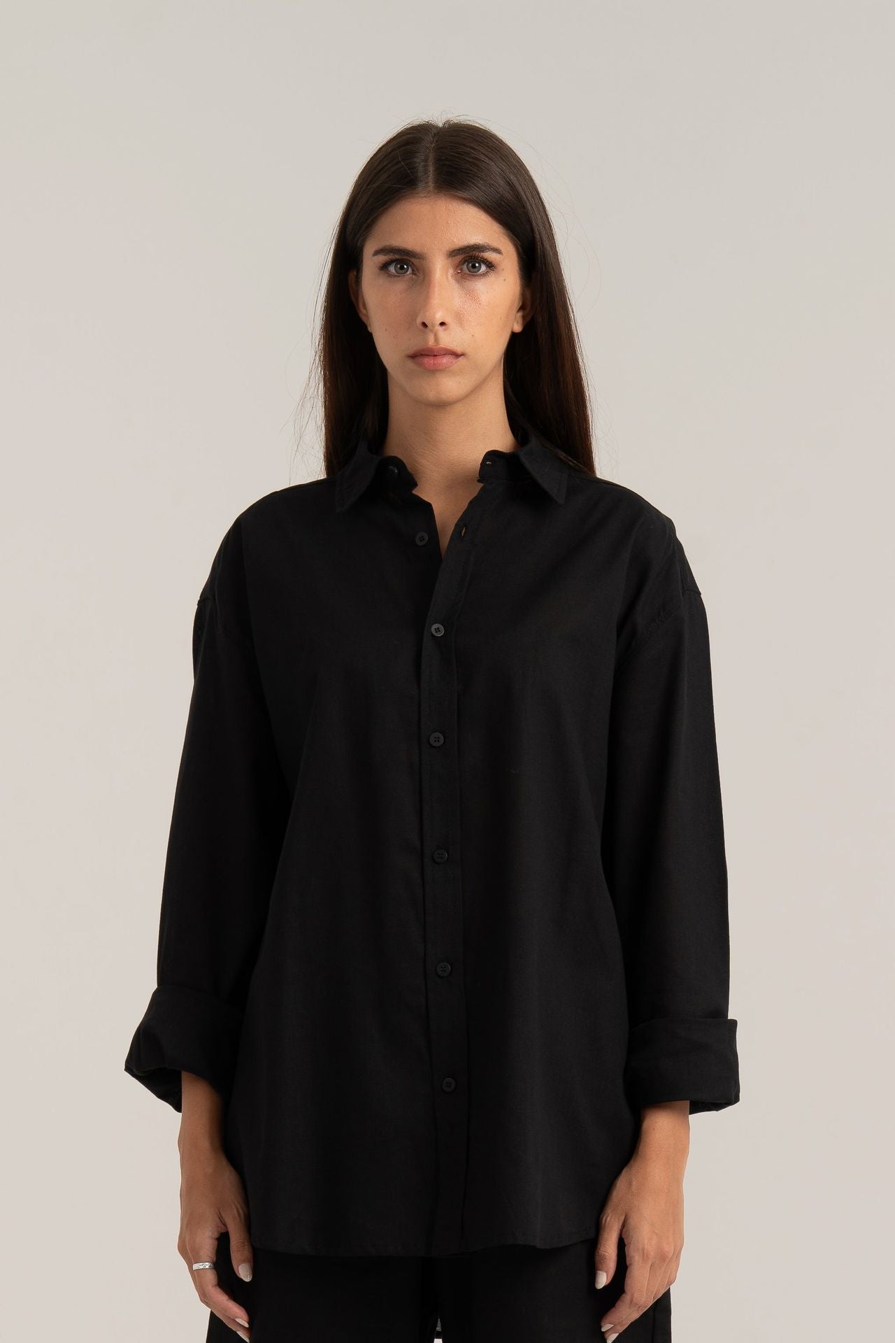 Black C-Linen Shirt