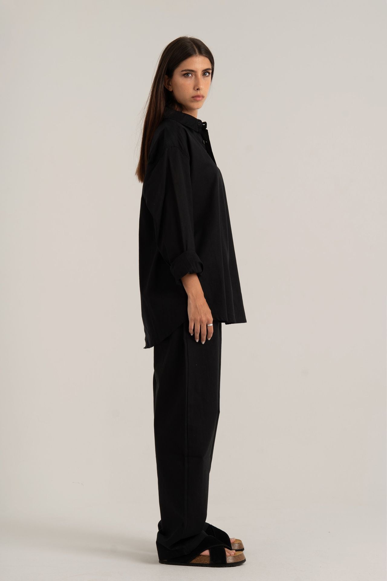 Black C-Linen Shirt