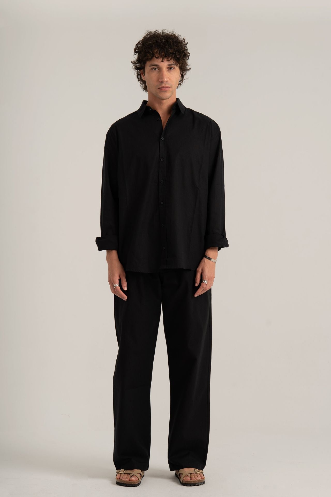 Black C-Linen Shirt