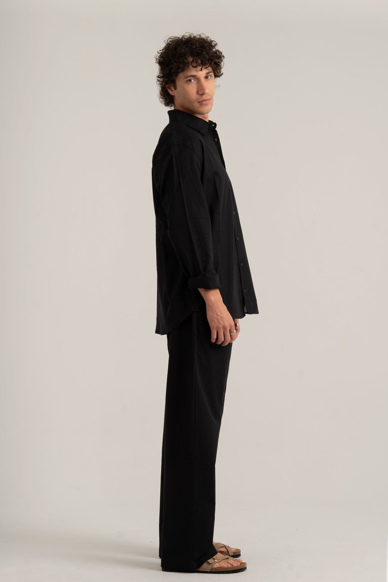 Black C-Linen Shirt