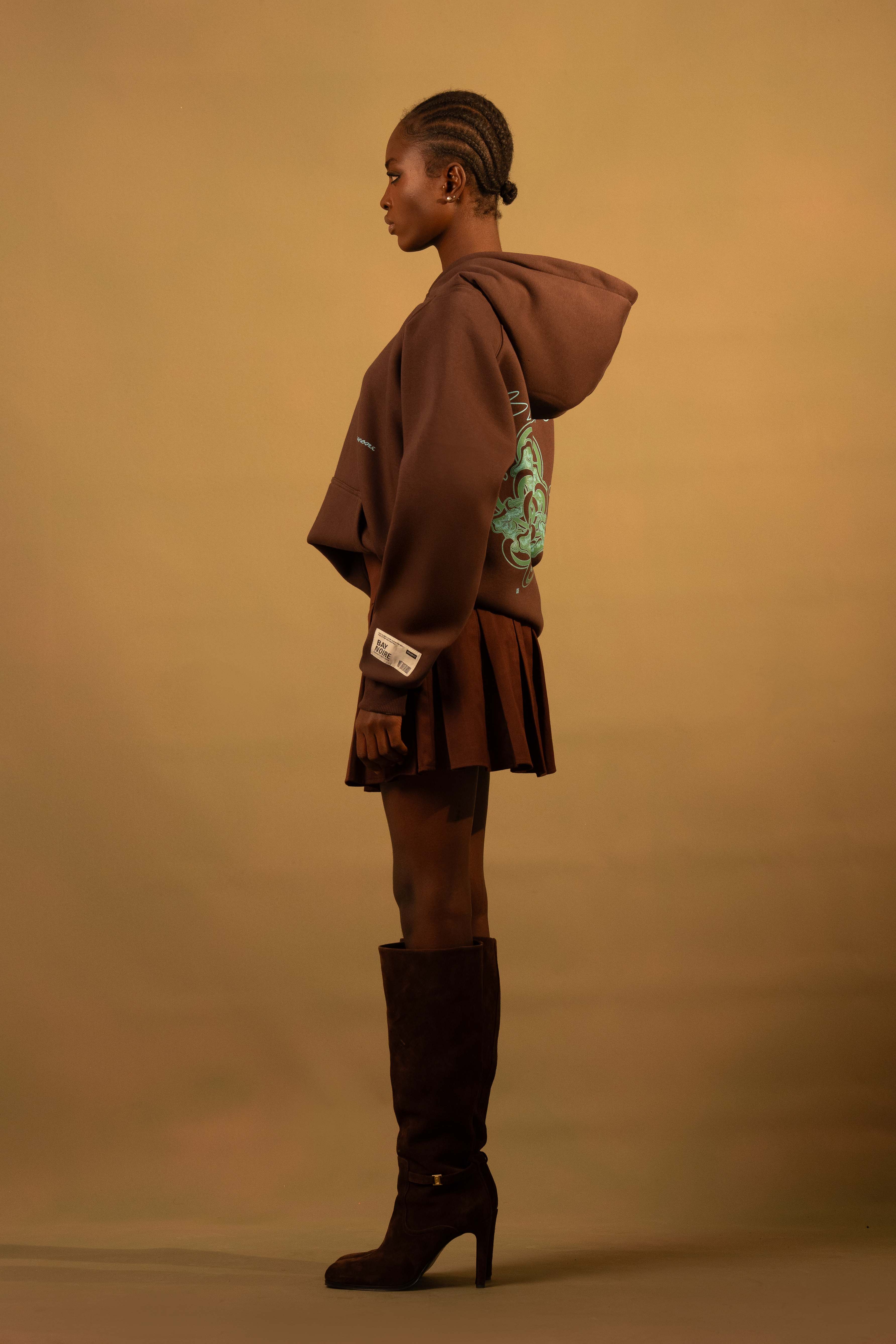 Brown Blomma Oversized Hoodie