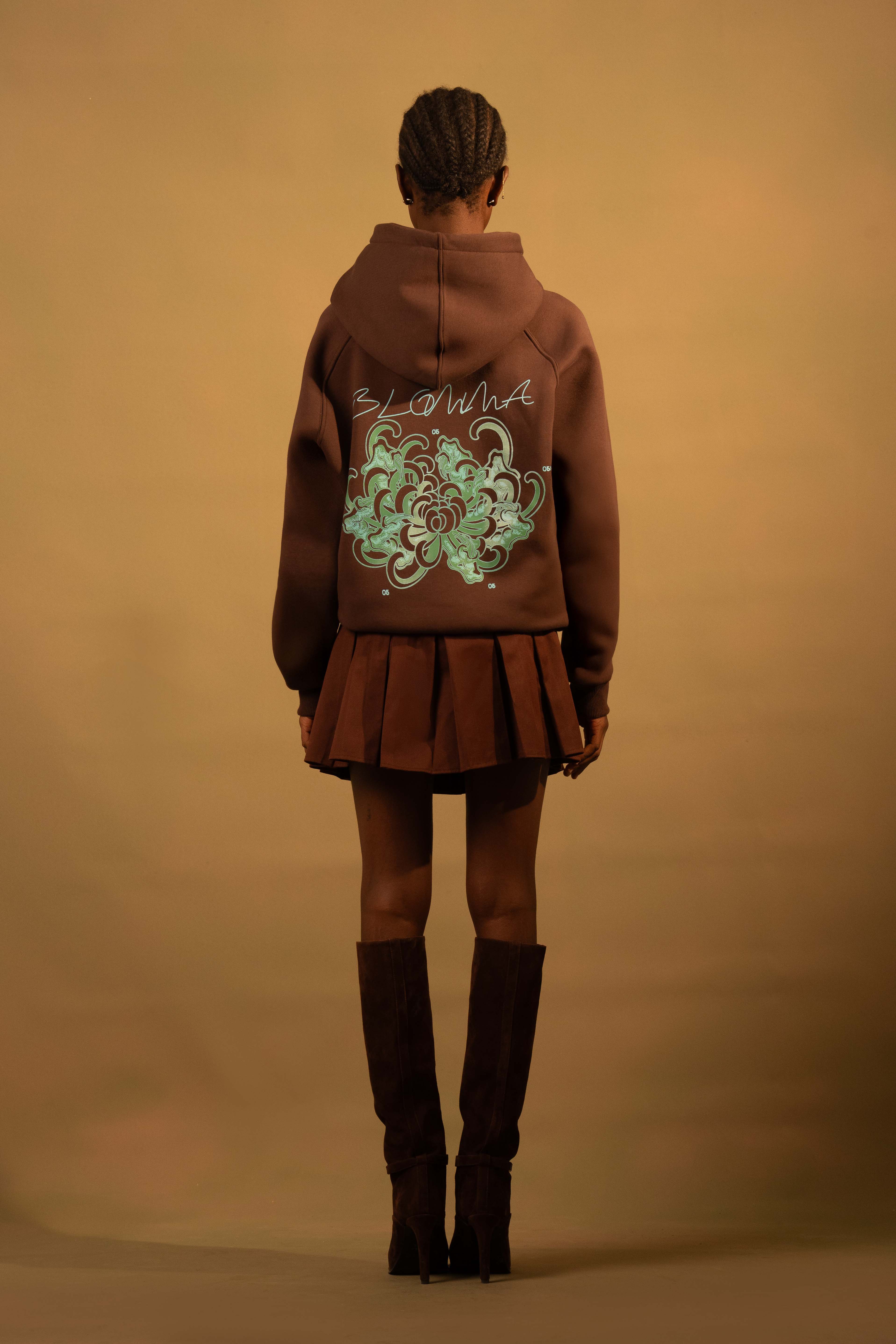 Brown Blomma Oversized Hoodie