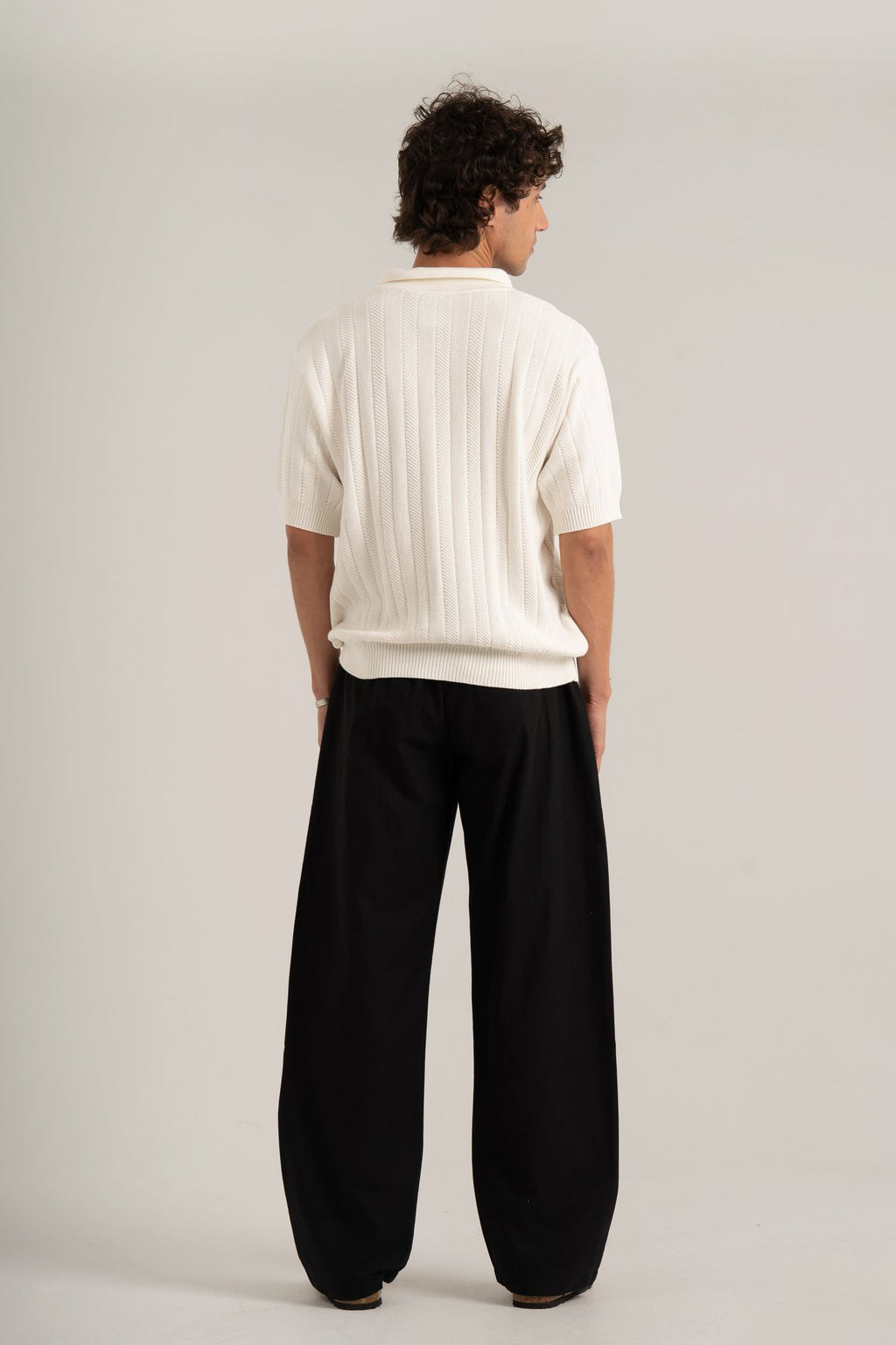 White R02 Knitted Polo Shirt