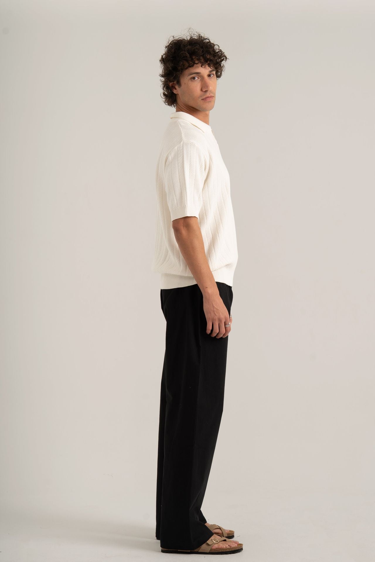 White R02 Knitted Polo Shirt