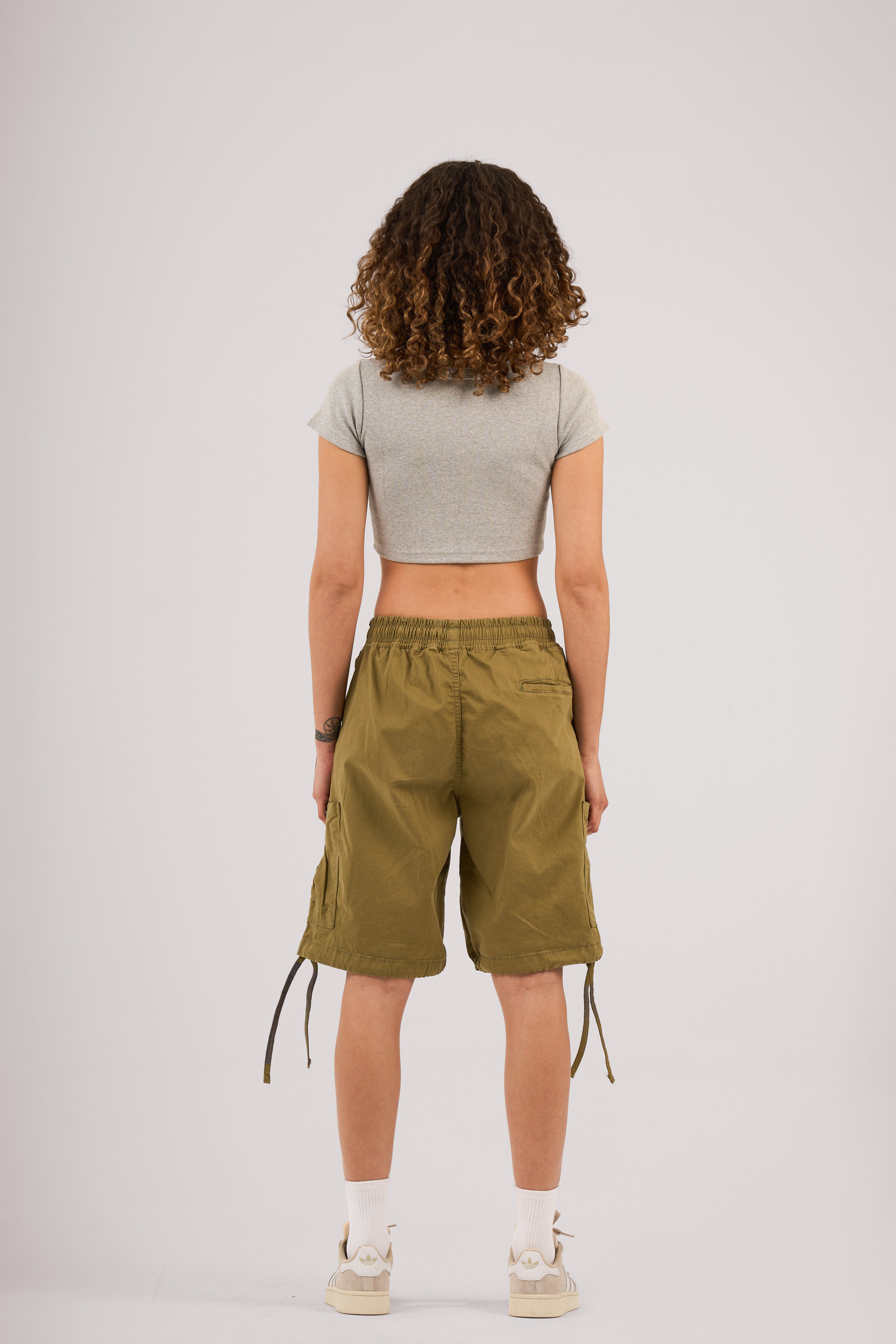 Grey Ribbed Cropped T-Shirt