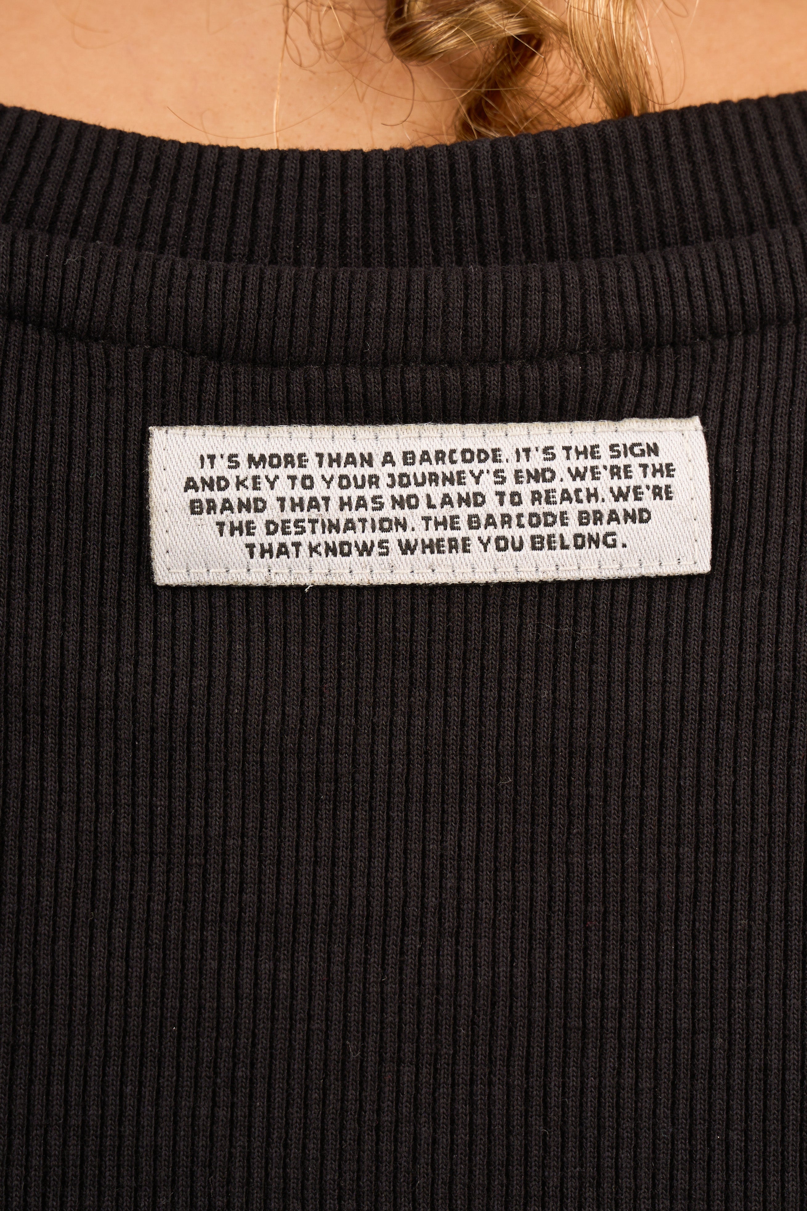 Black Ribbed Cropped T-Shirt