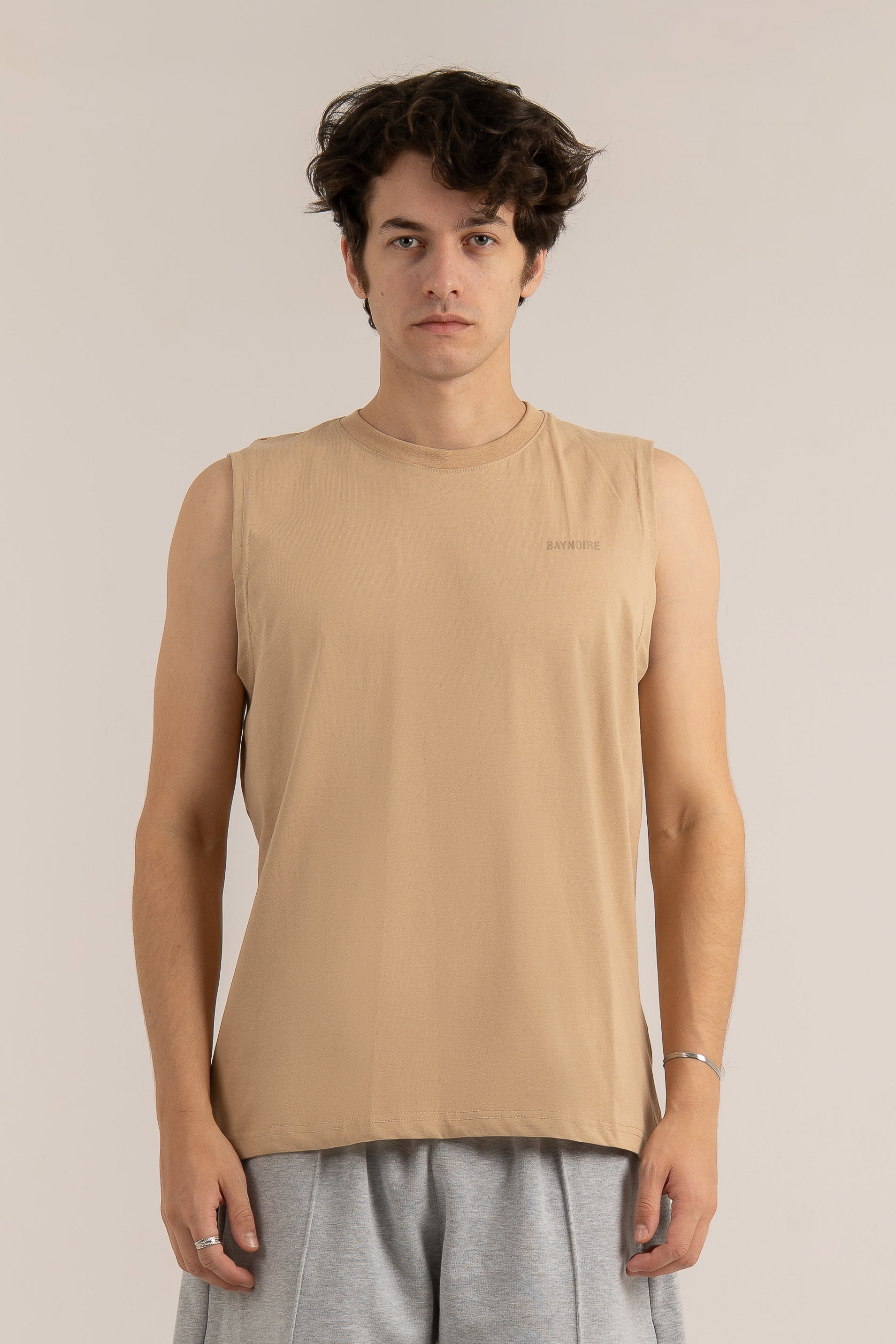 Beige Logo II PL Sleeveless T-shirt