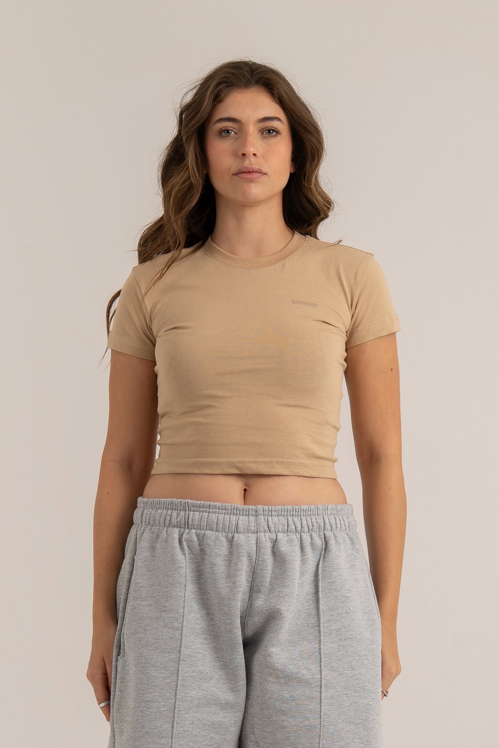 Beige Logo PL Baby Tee