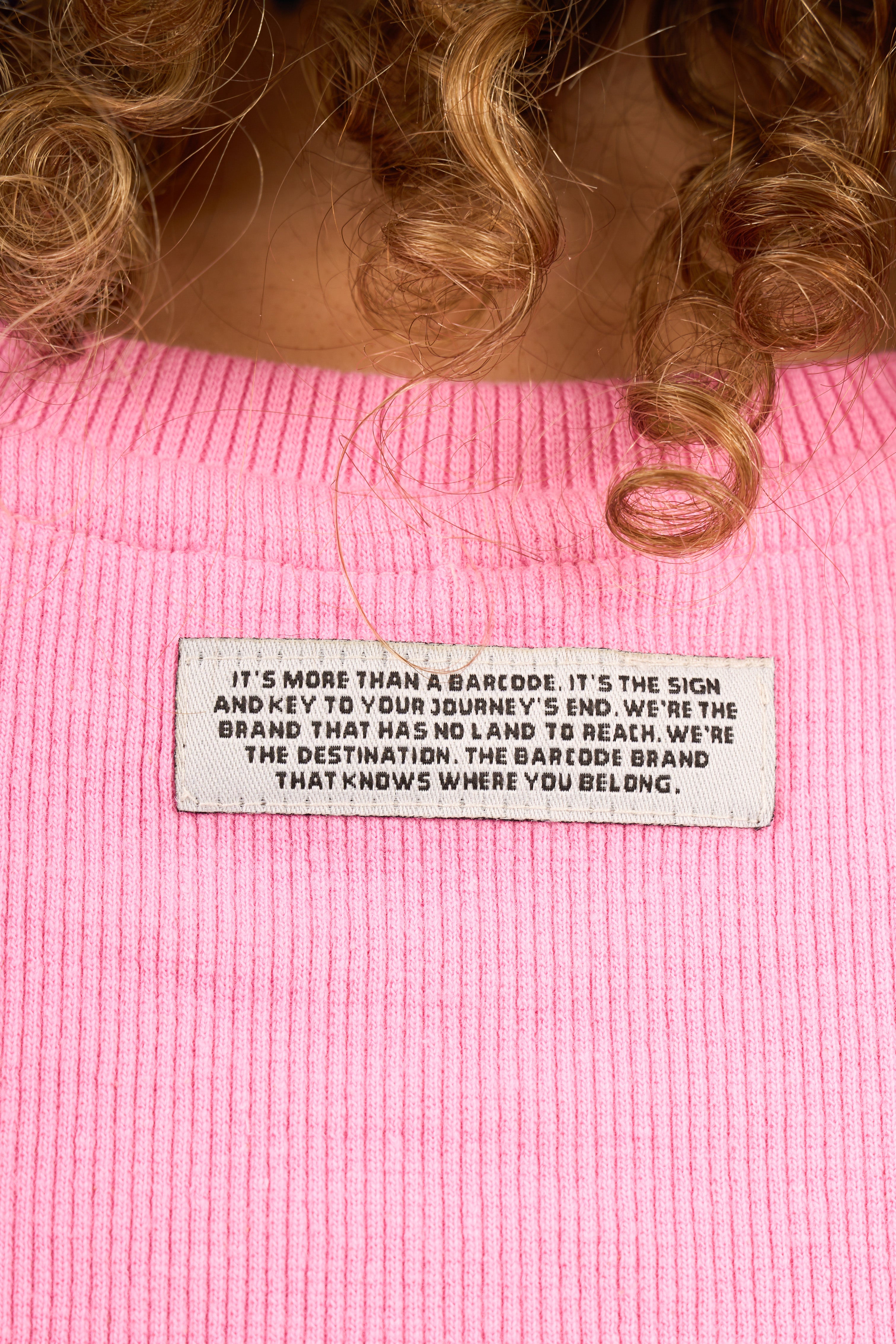 Pink Ribbed Cropped T-Shirt