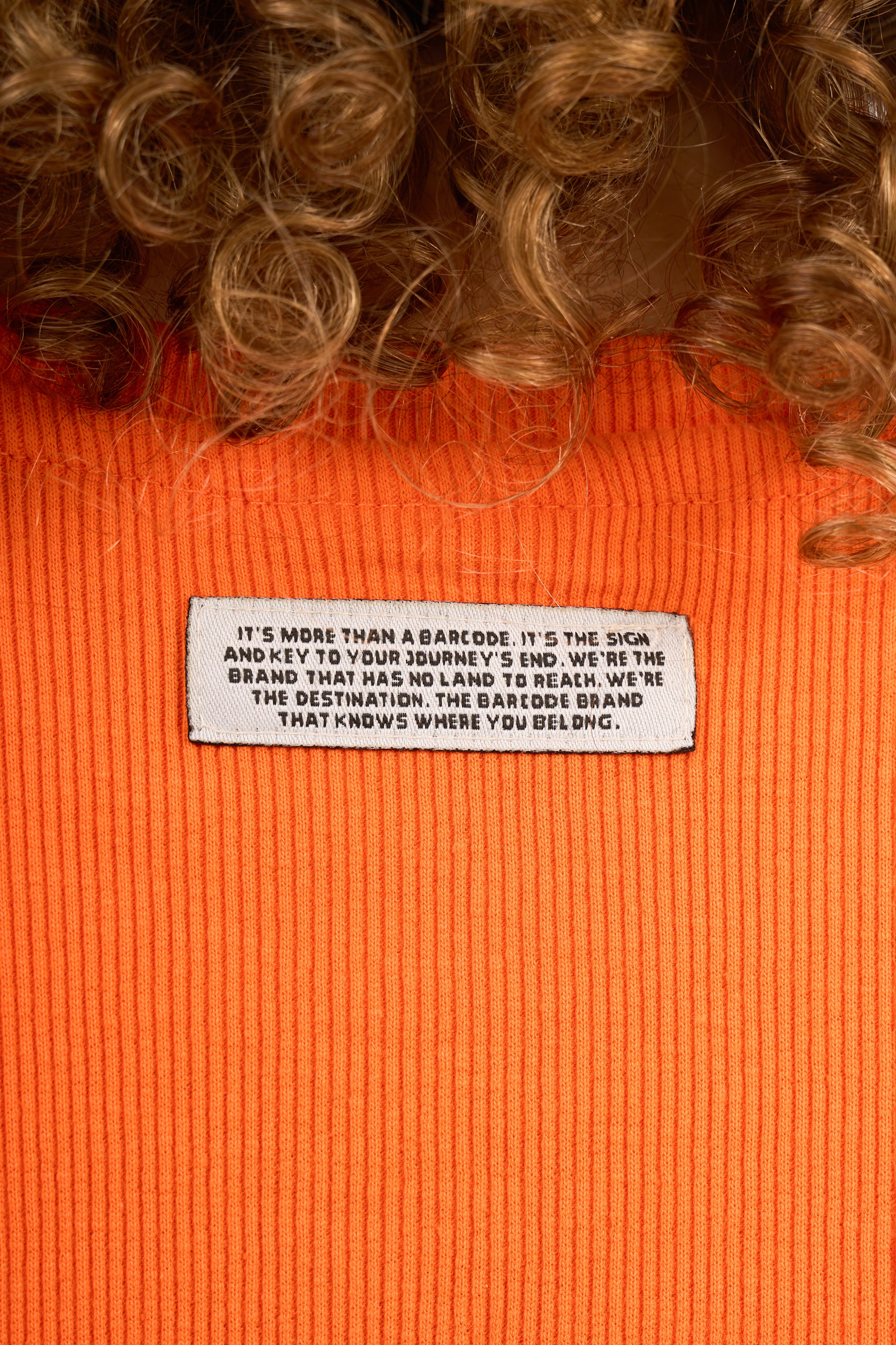 Orange Ribbed Cropped T-Shirt