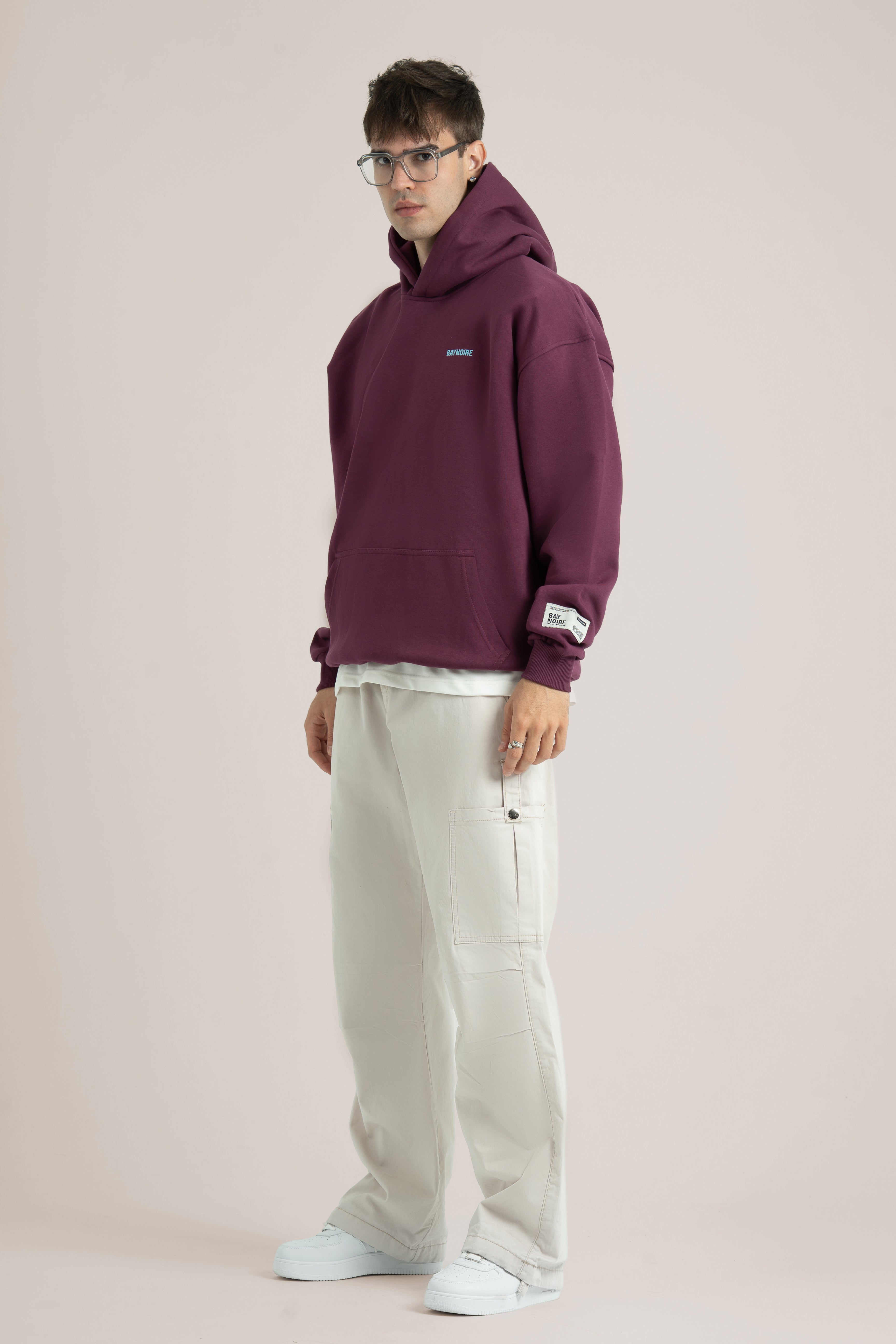 Burgundy Logo II PL Oversized Hoodie