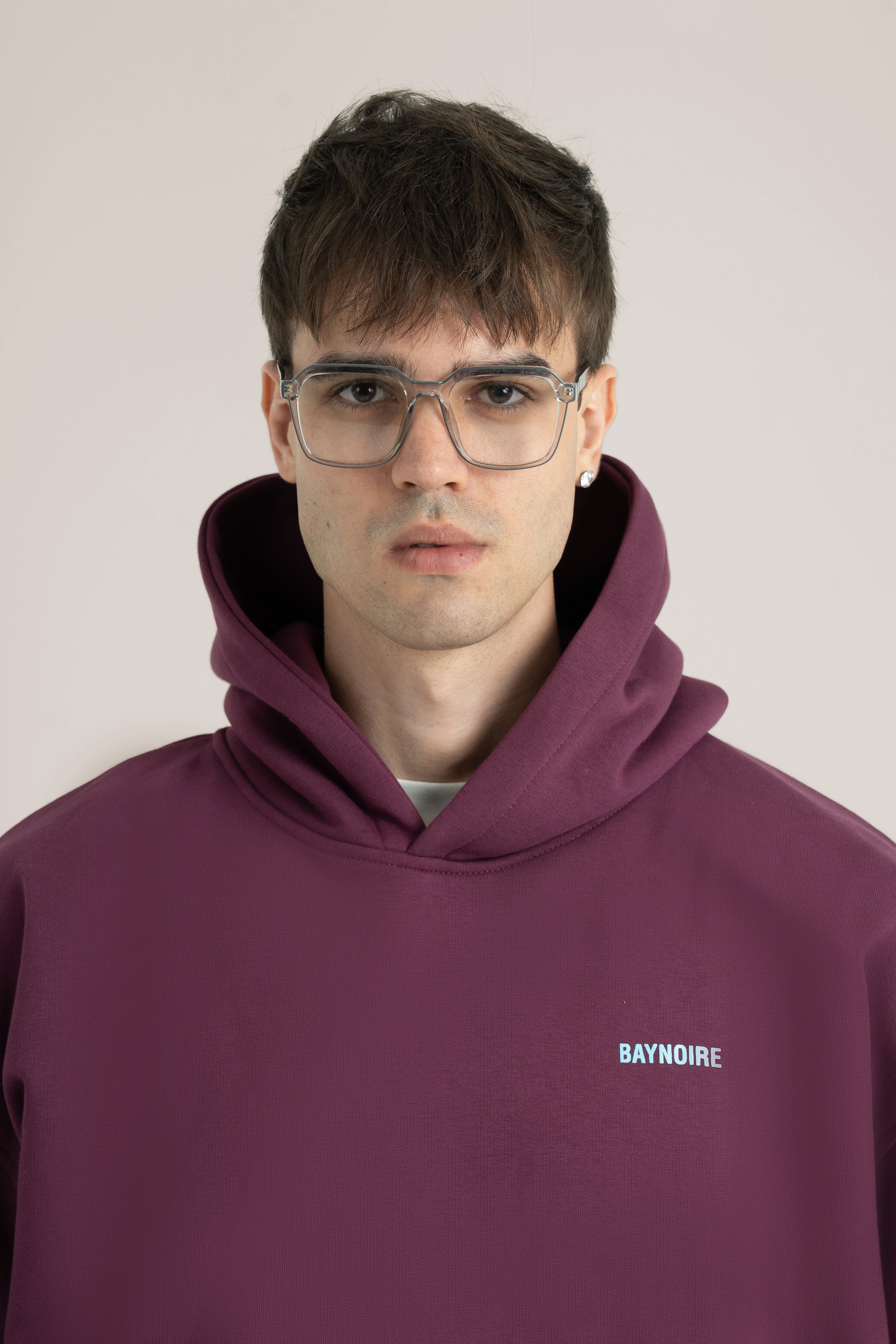 Burgundy Logo II PL Oversized Hoodie