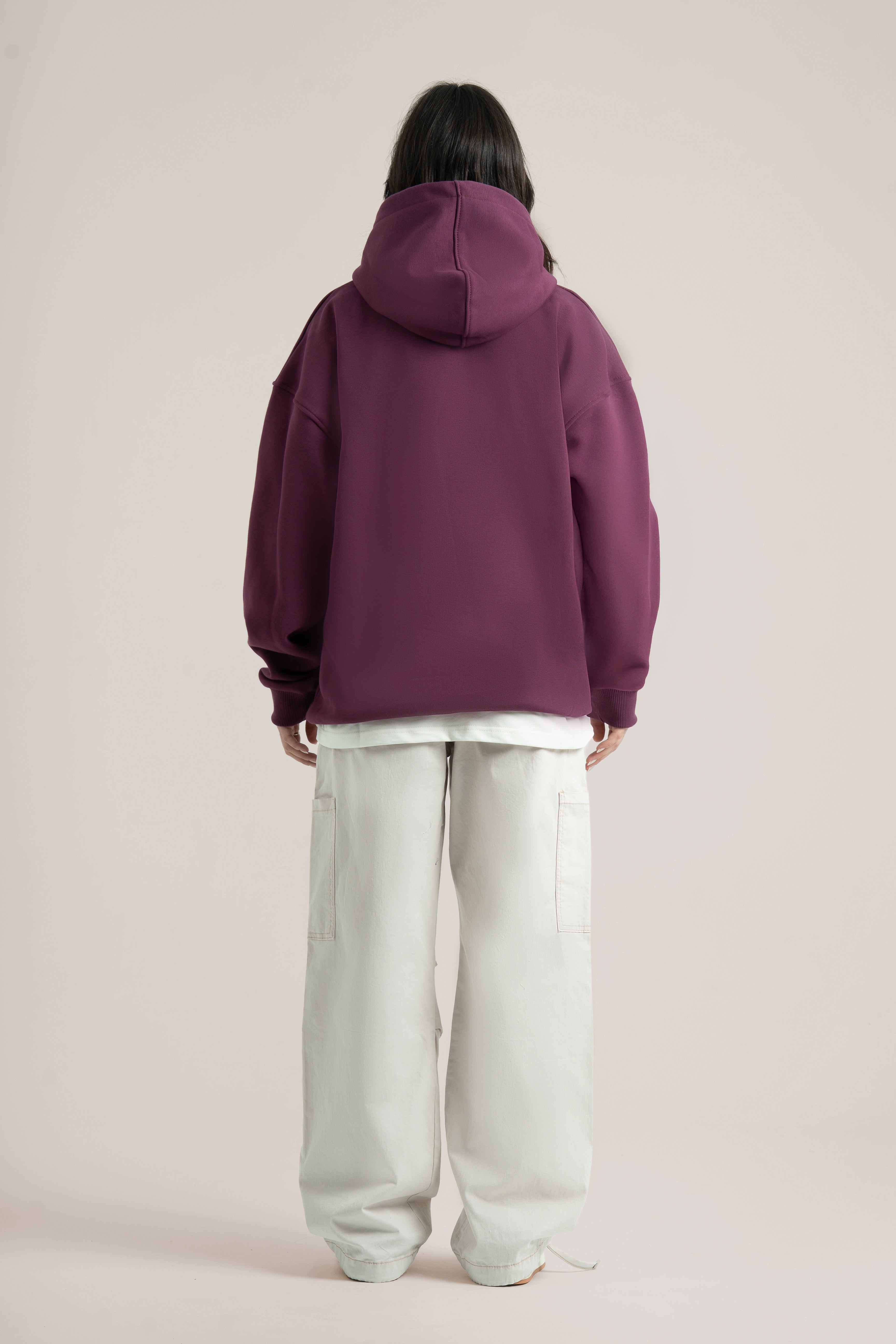 Burgundy Logo II PL Oversized Hoodie