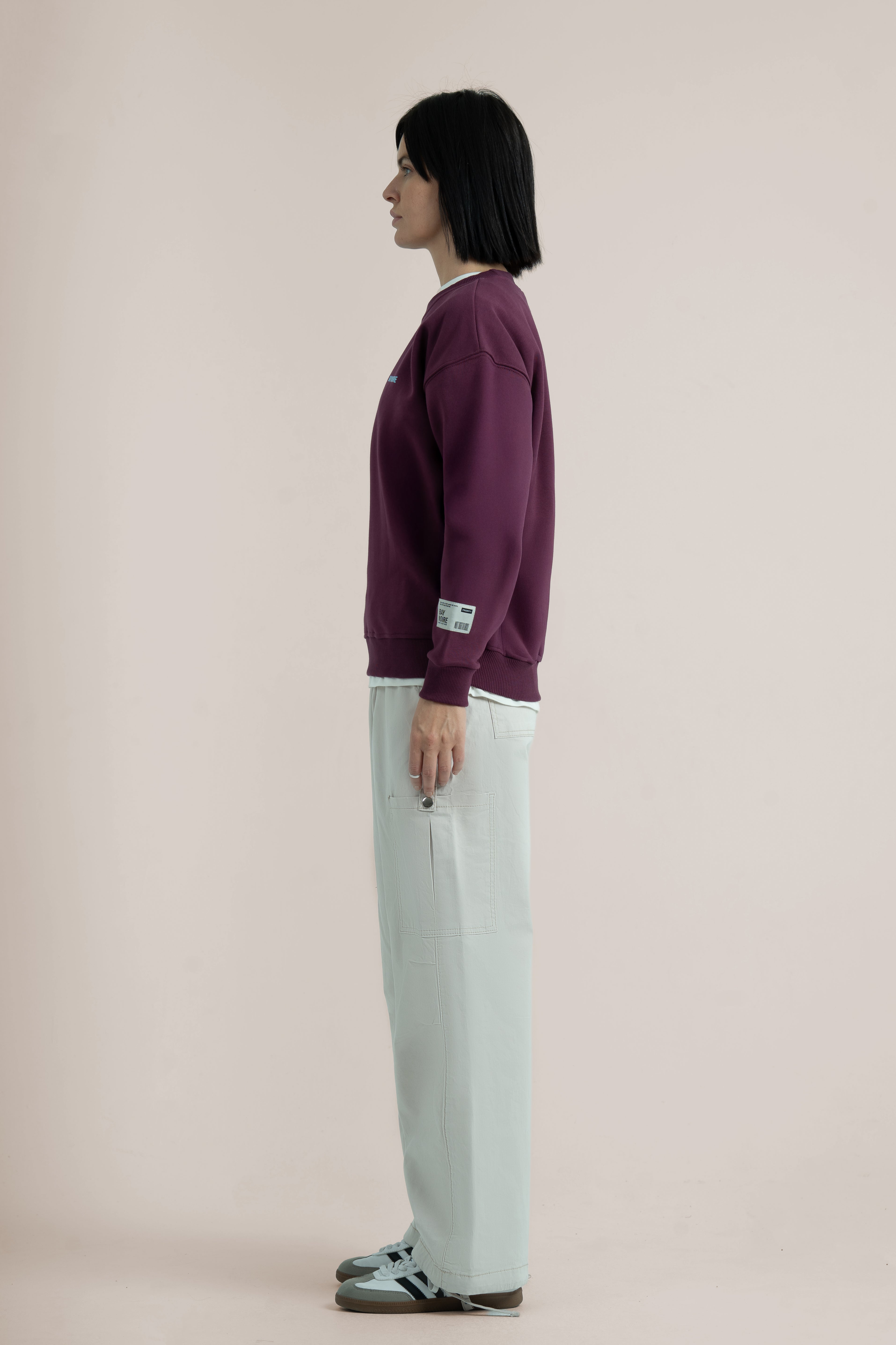 Burgundy Logo II PL Oversized Sweatshirt