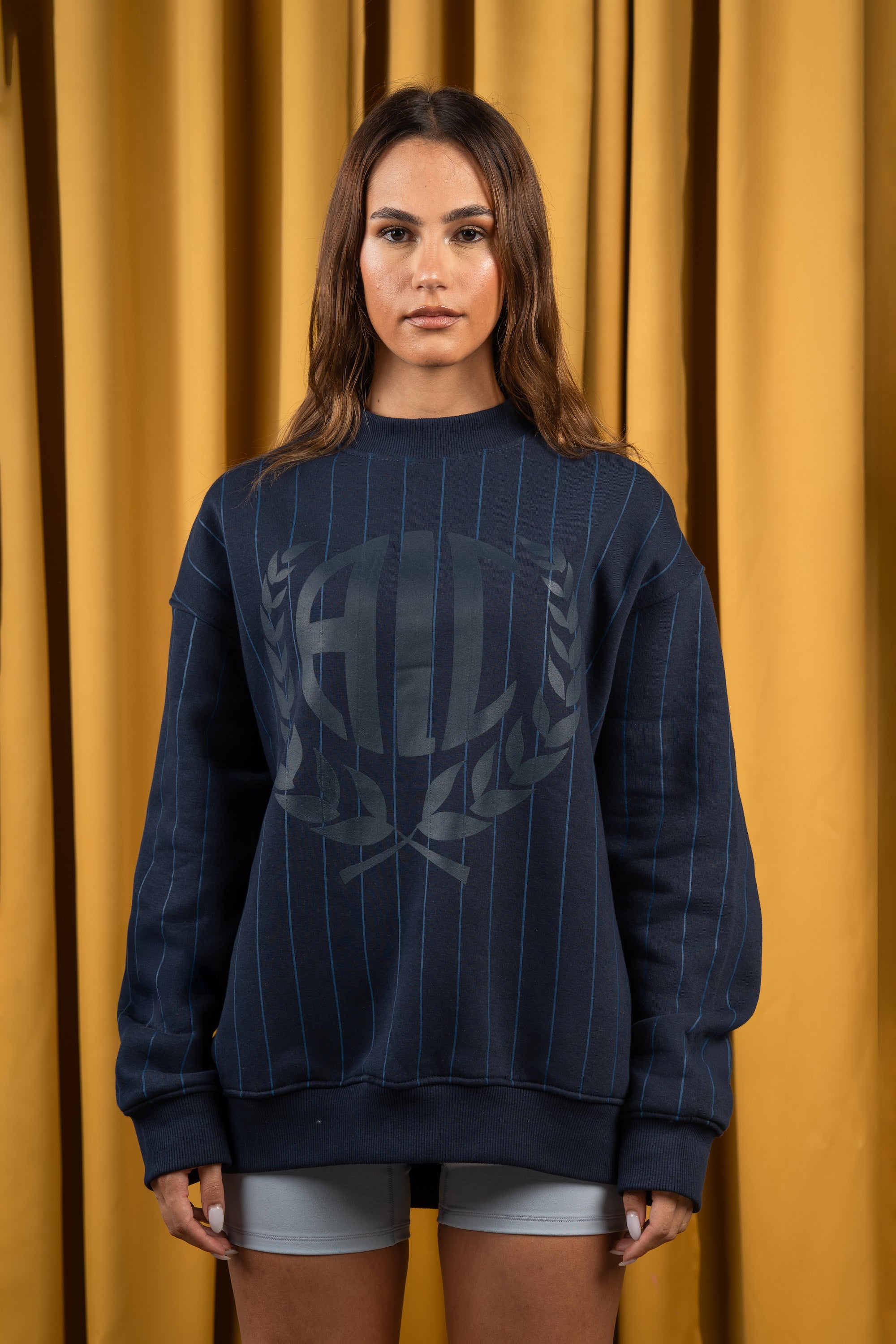 BYN X ALC Navy Blue Striped Crewneck