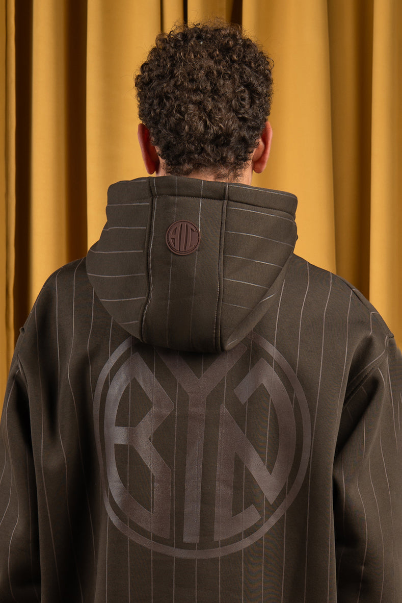 BYN X ALC Brown Oak Striped Hoodie