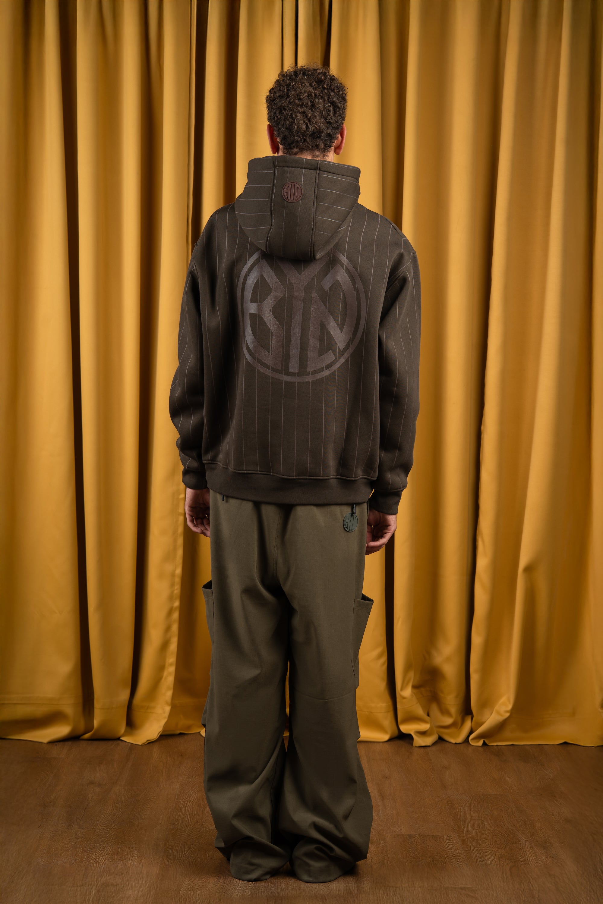 BYN X ALC Brown Oak Striped Hoodie