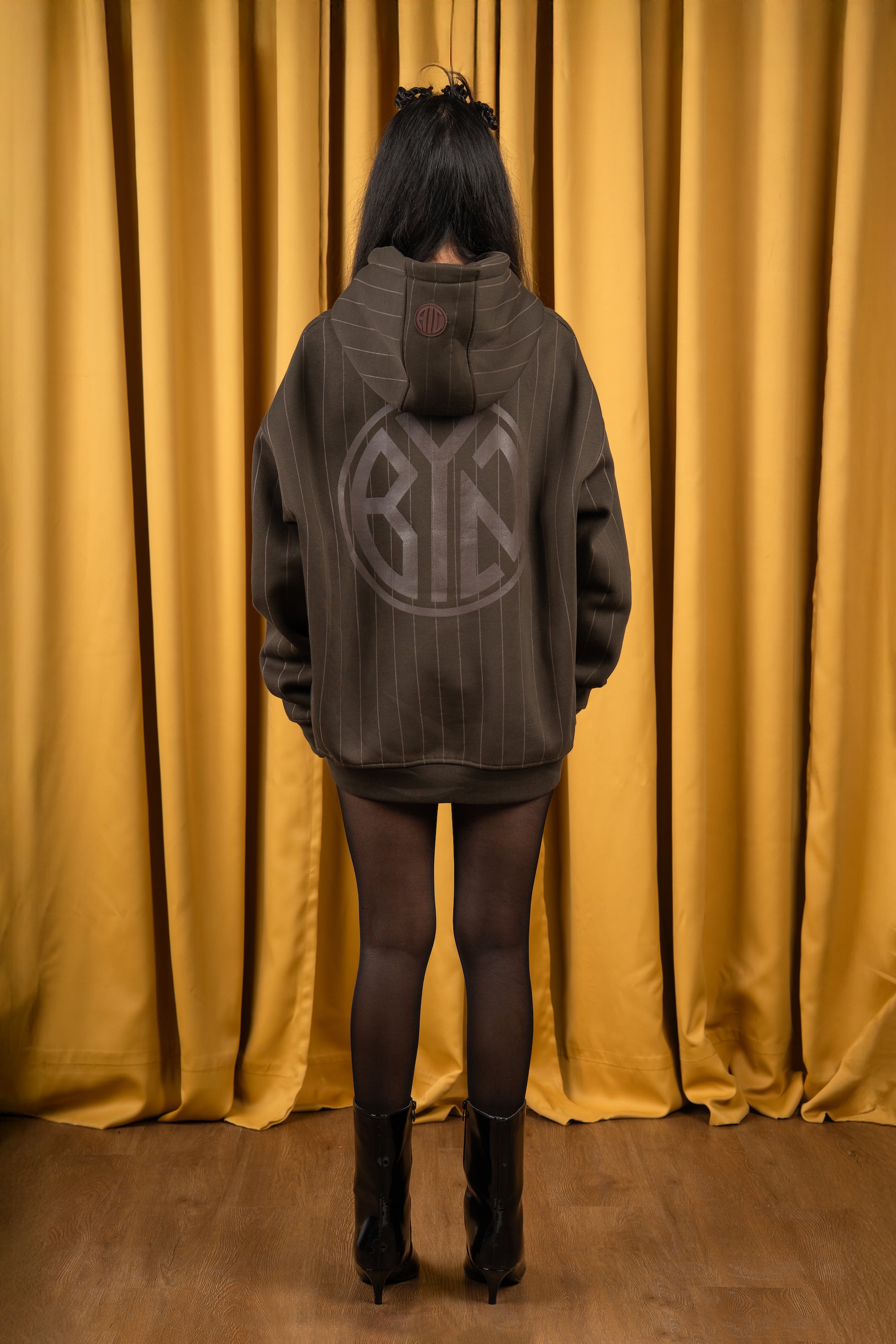 BYN X ALC Brown Oak Striped Hoodie