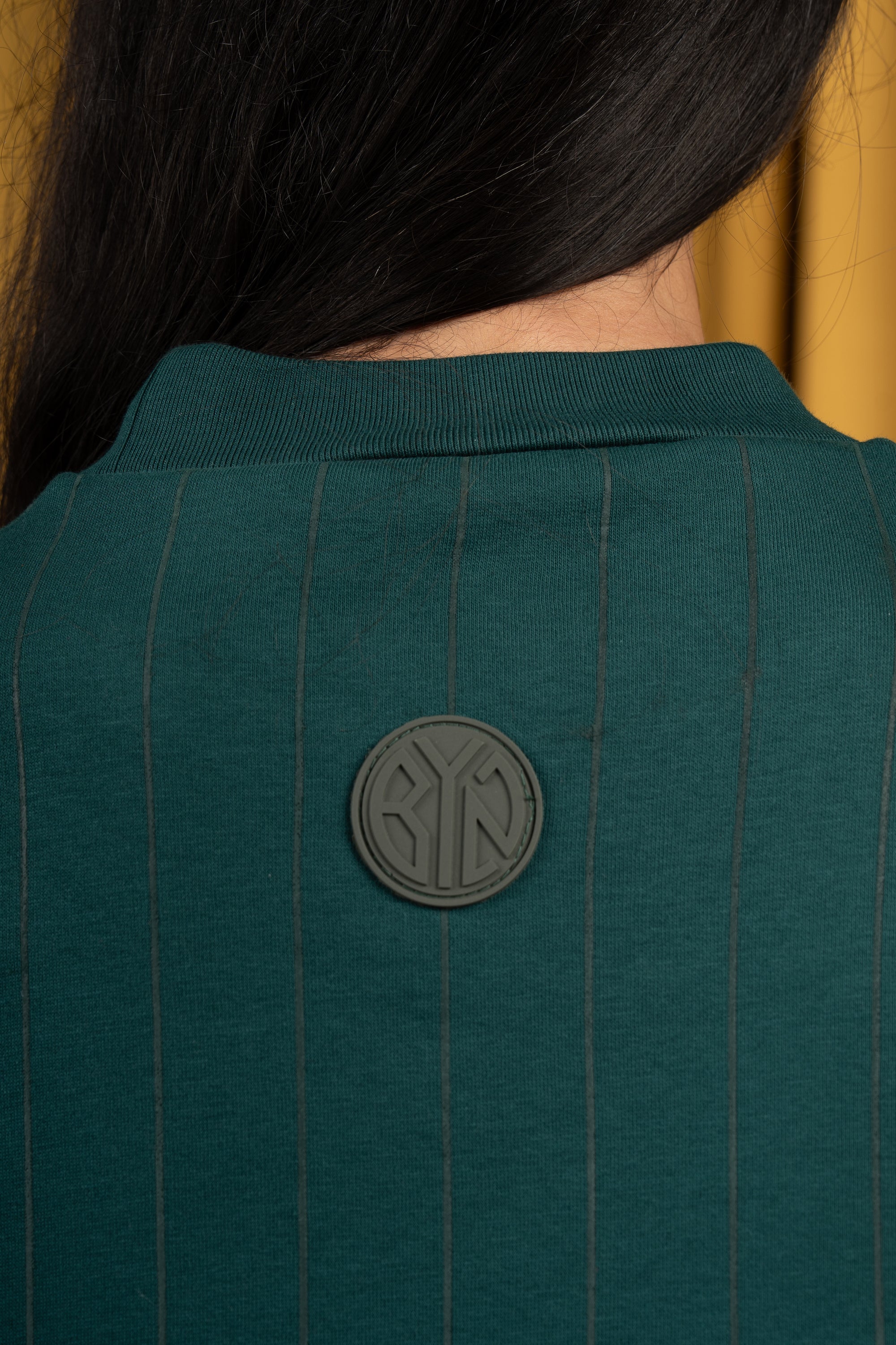 BYN X ALC Forest Green Striped Crewneck