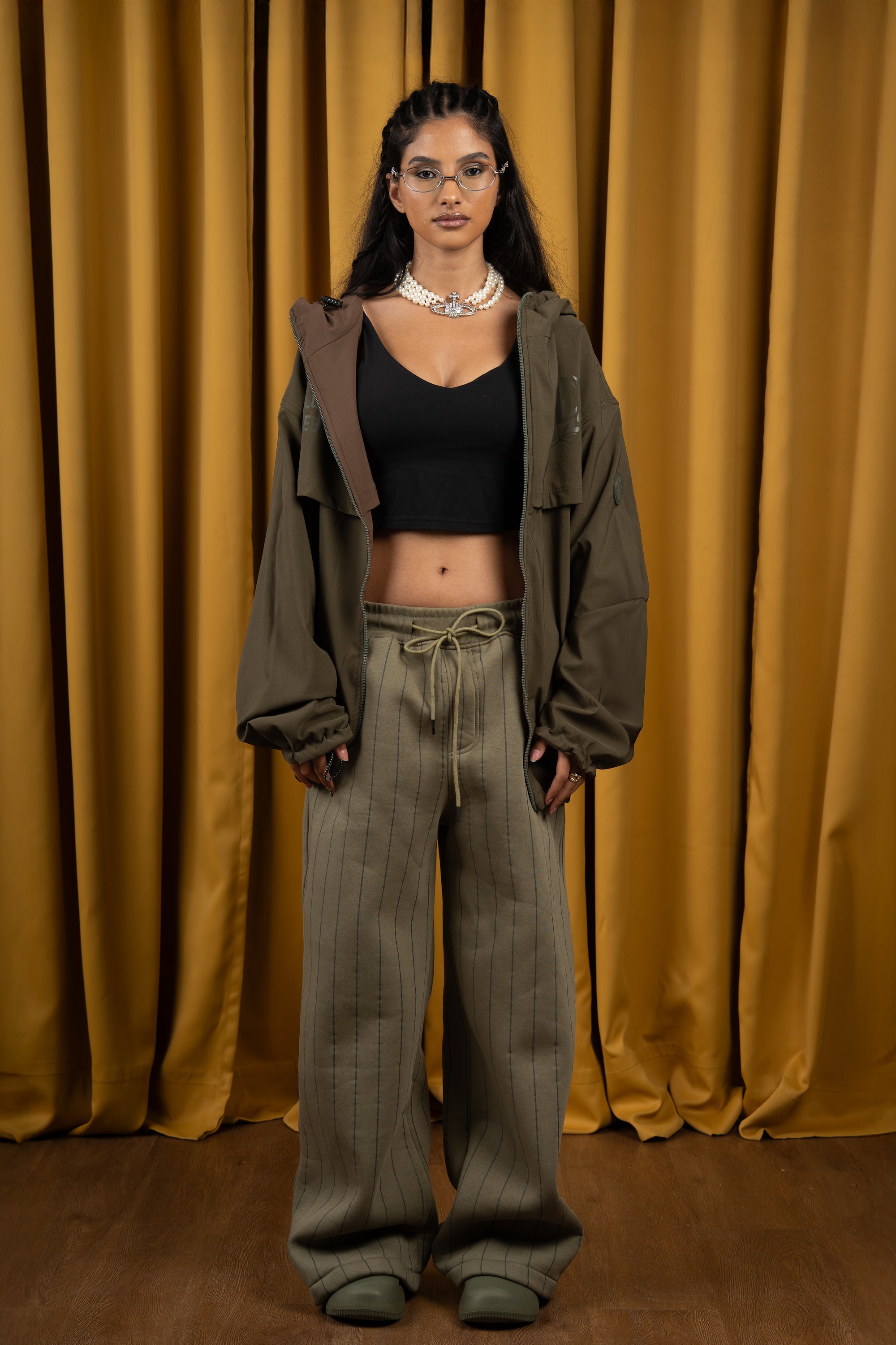 Olive BYN X ALC Striped Sweatpants