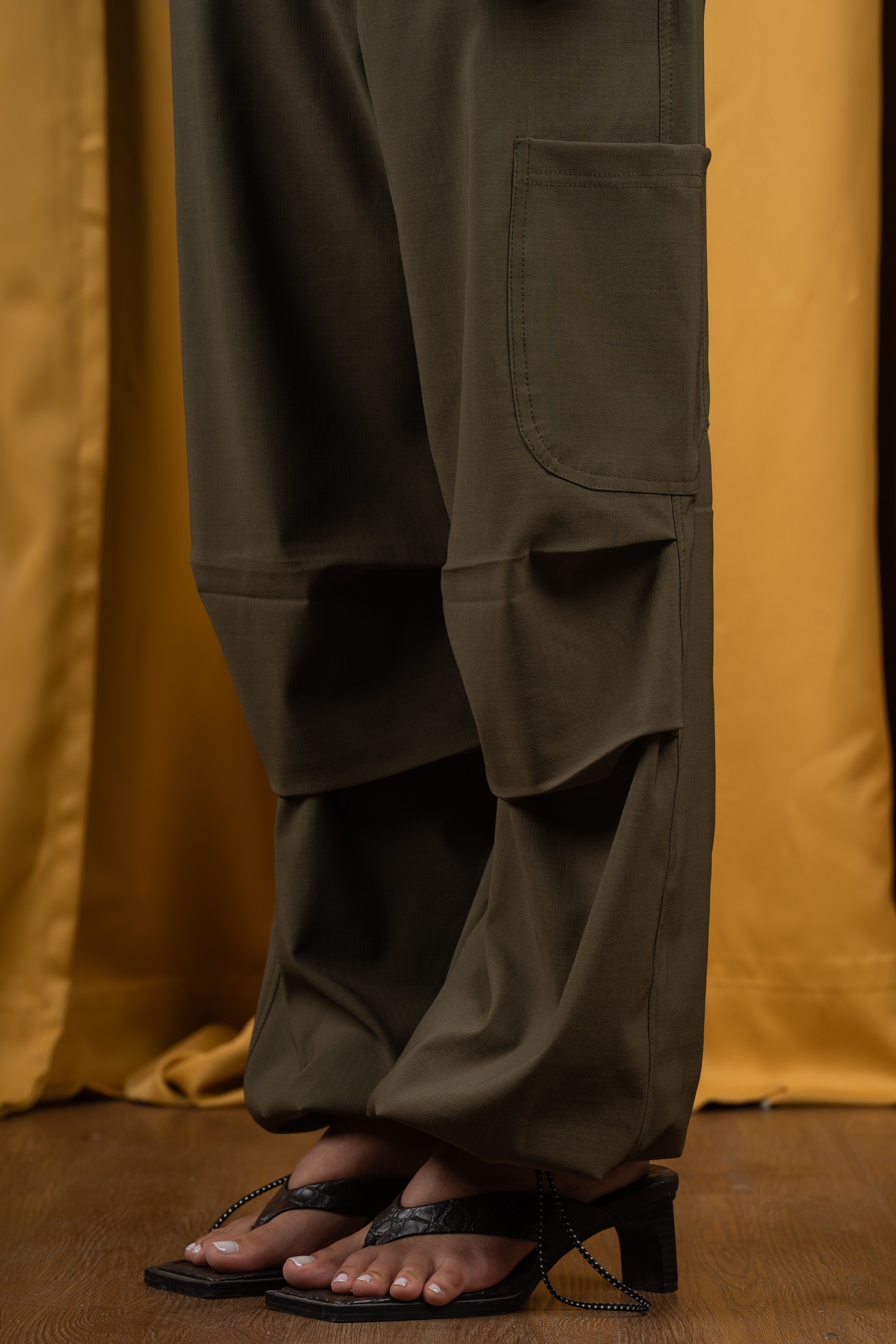 BYN X ALC Olive Parachute Cargos