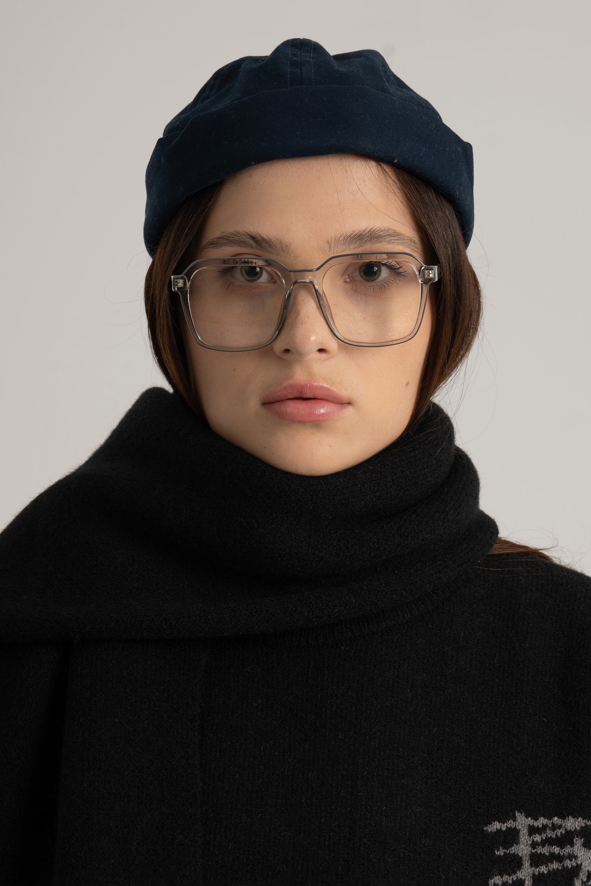 Black Braided Wide Scarf