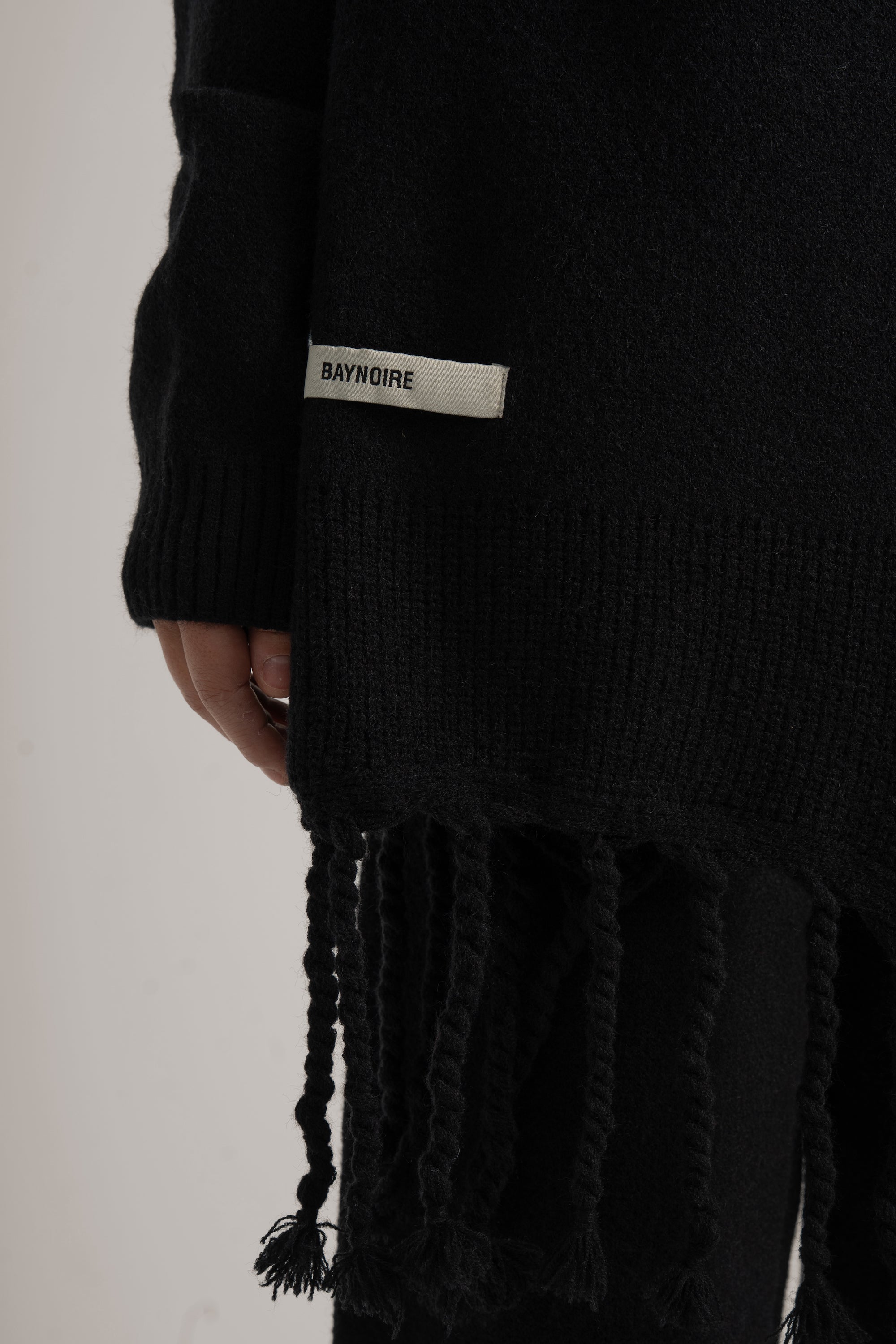 Black Braided Wide Scarf