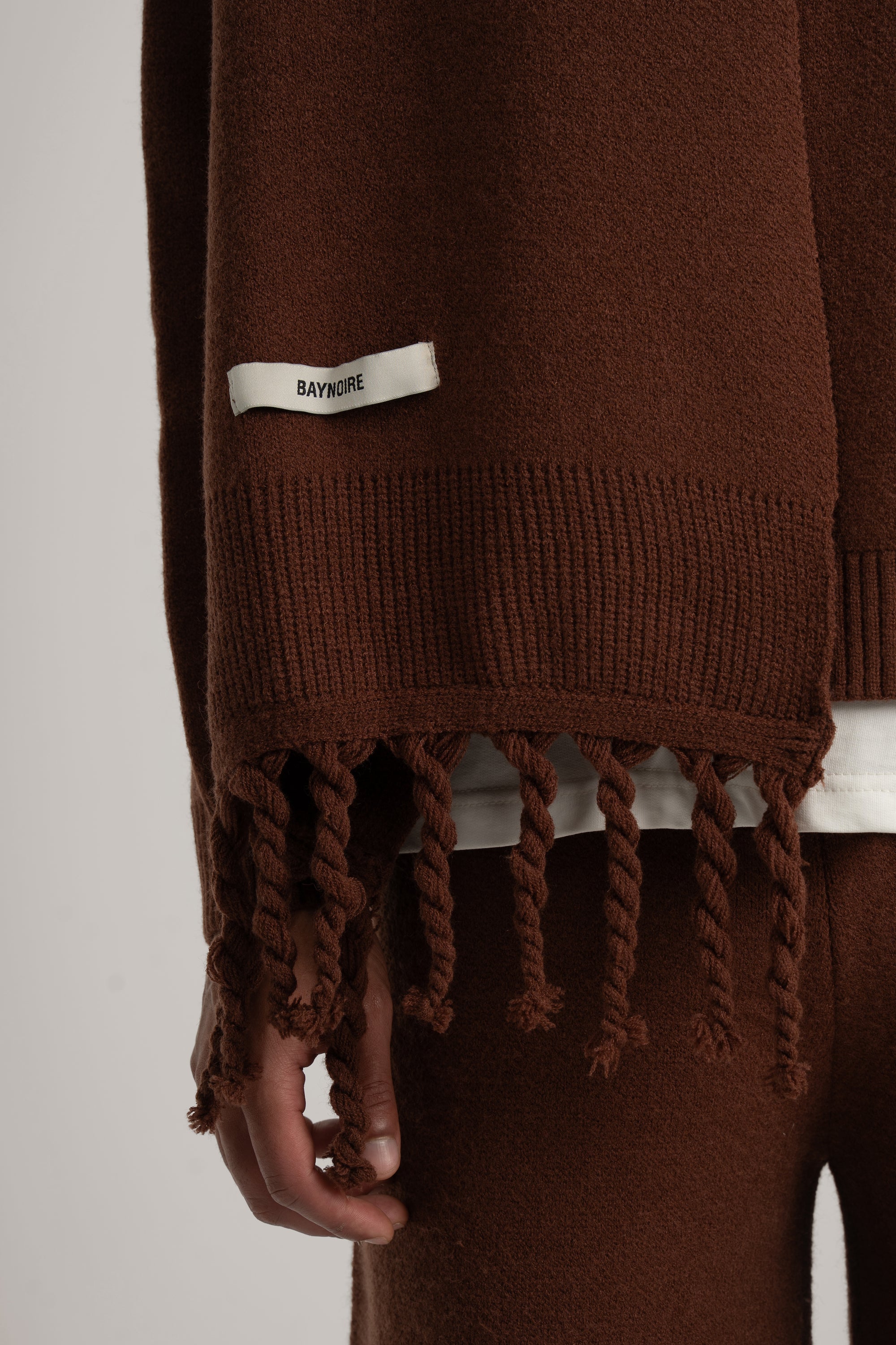 Brown Braided Wide Scarf