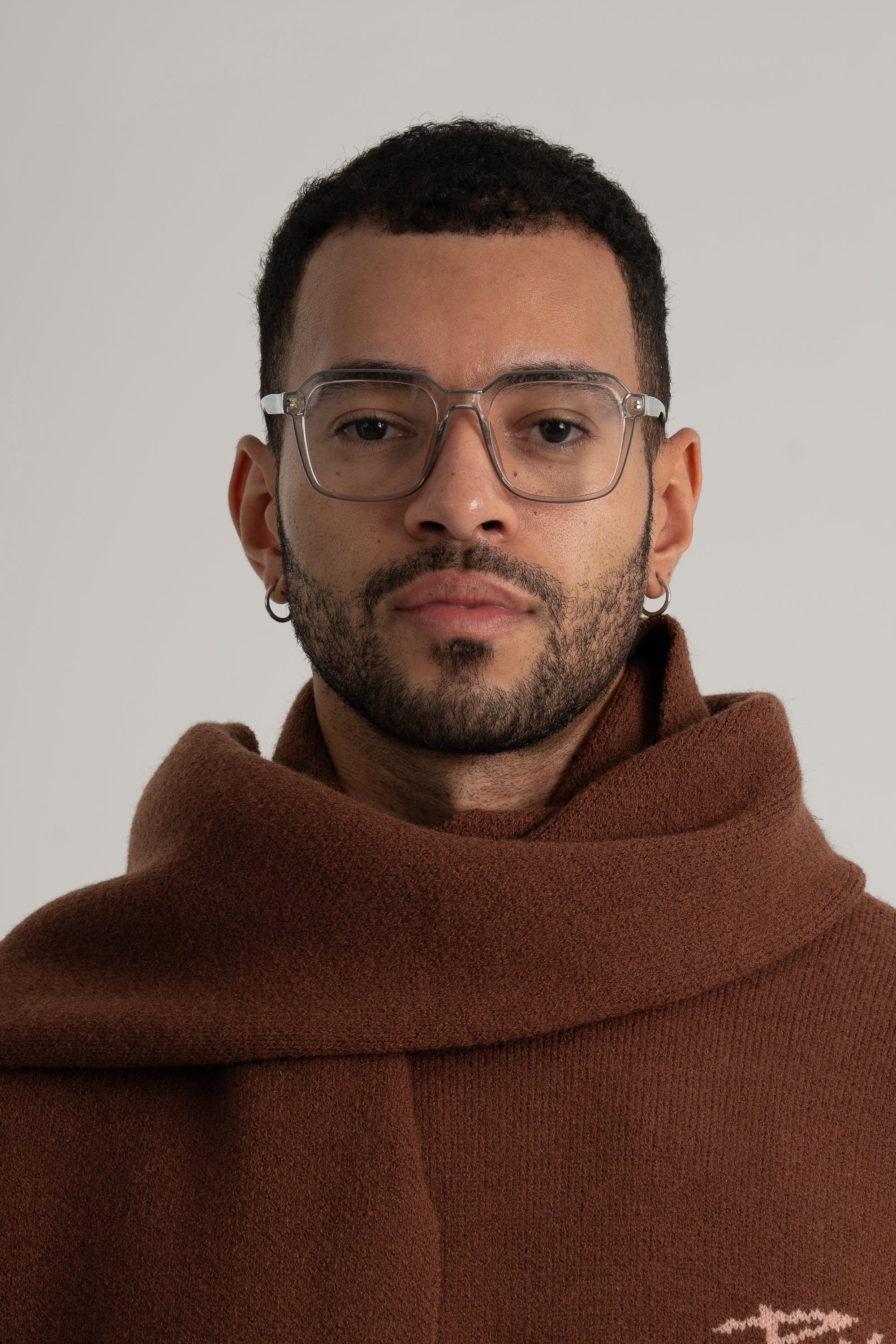 Brown Braided Wide Scarf