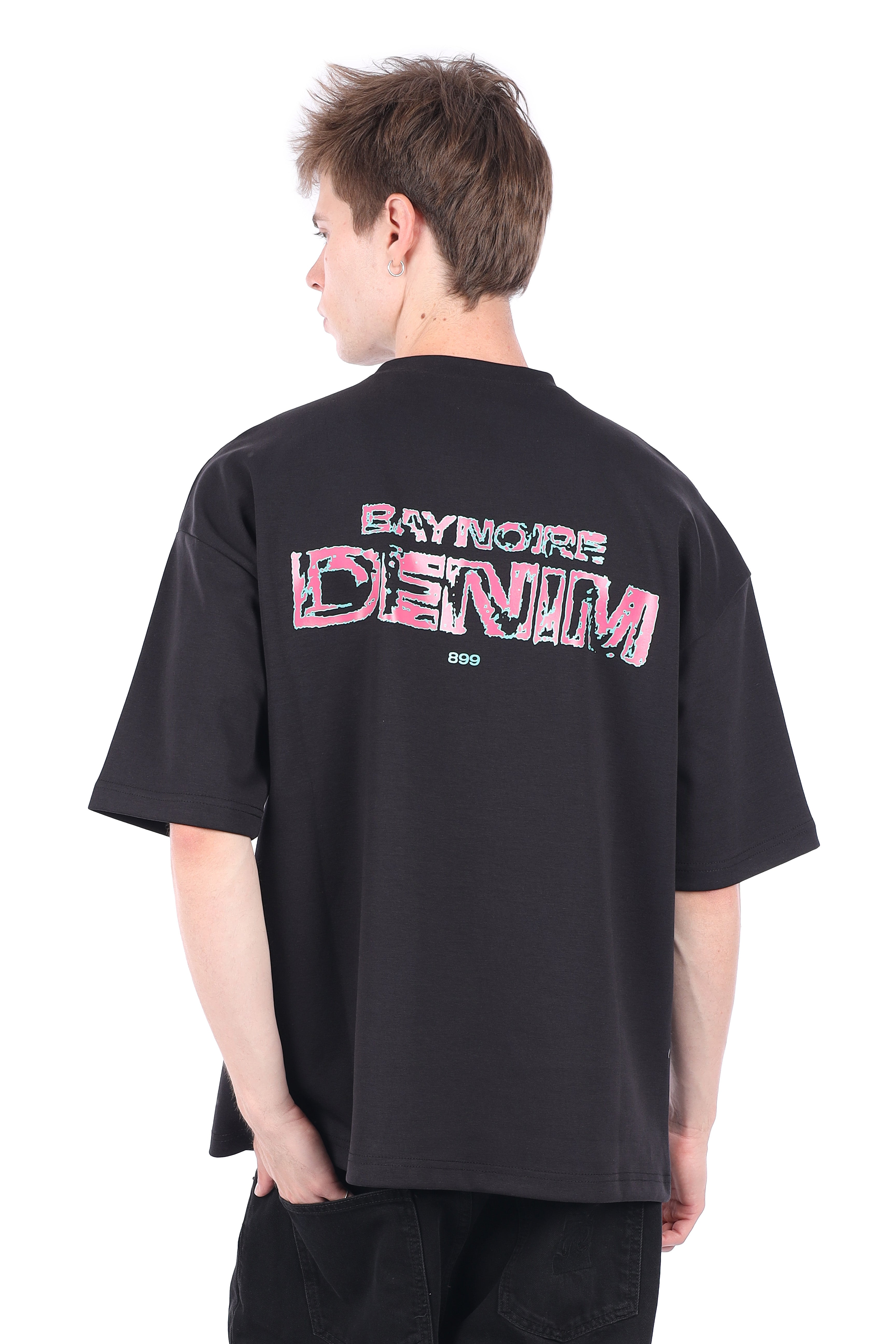 Black Romper-Pk Oversized T-shirt