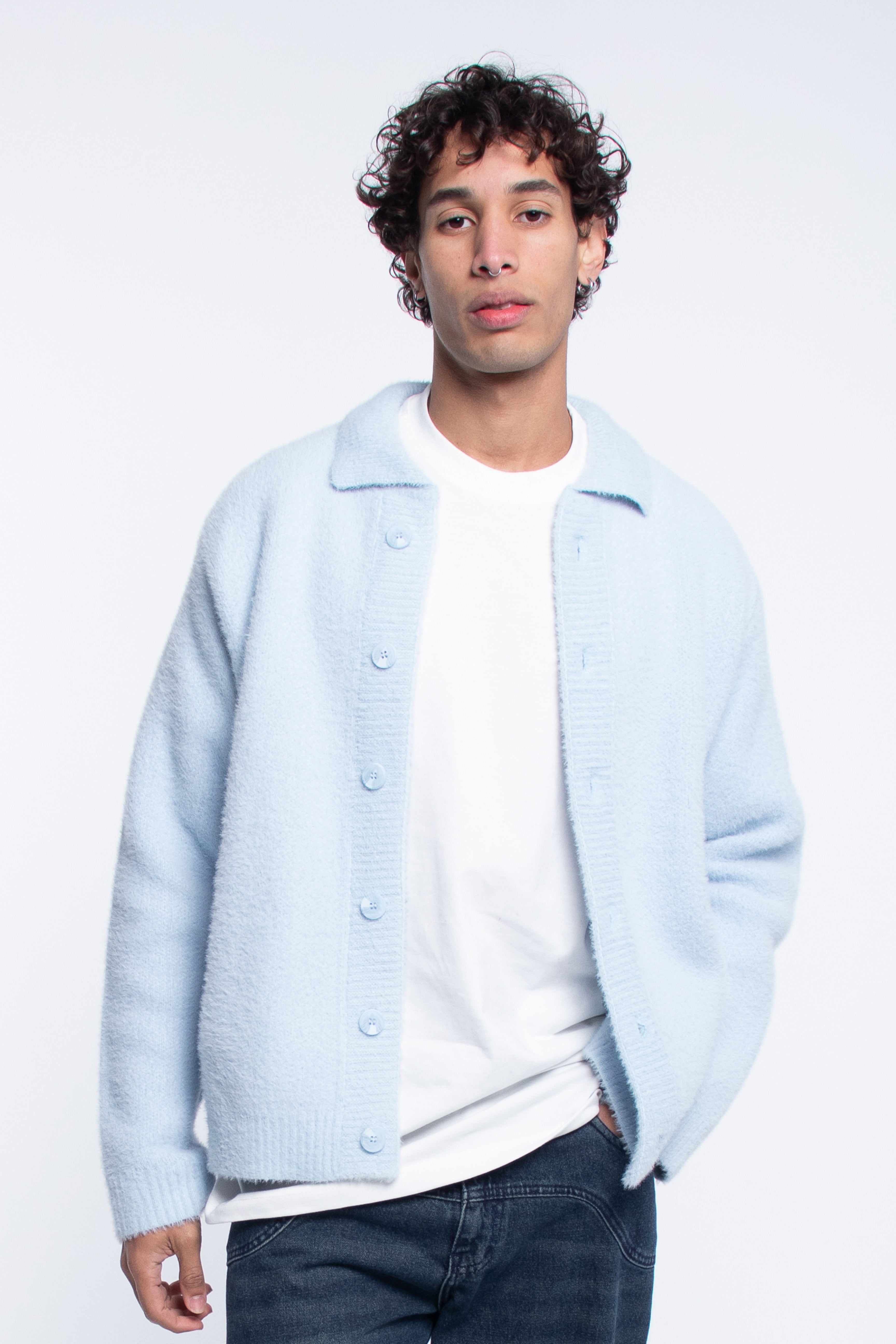 Blue Faux Fur Jacket