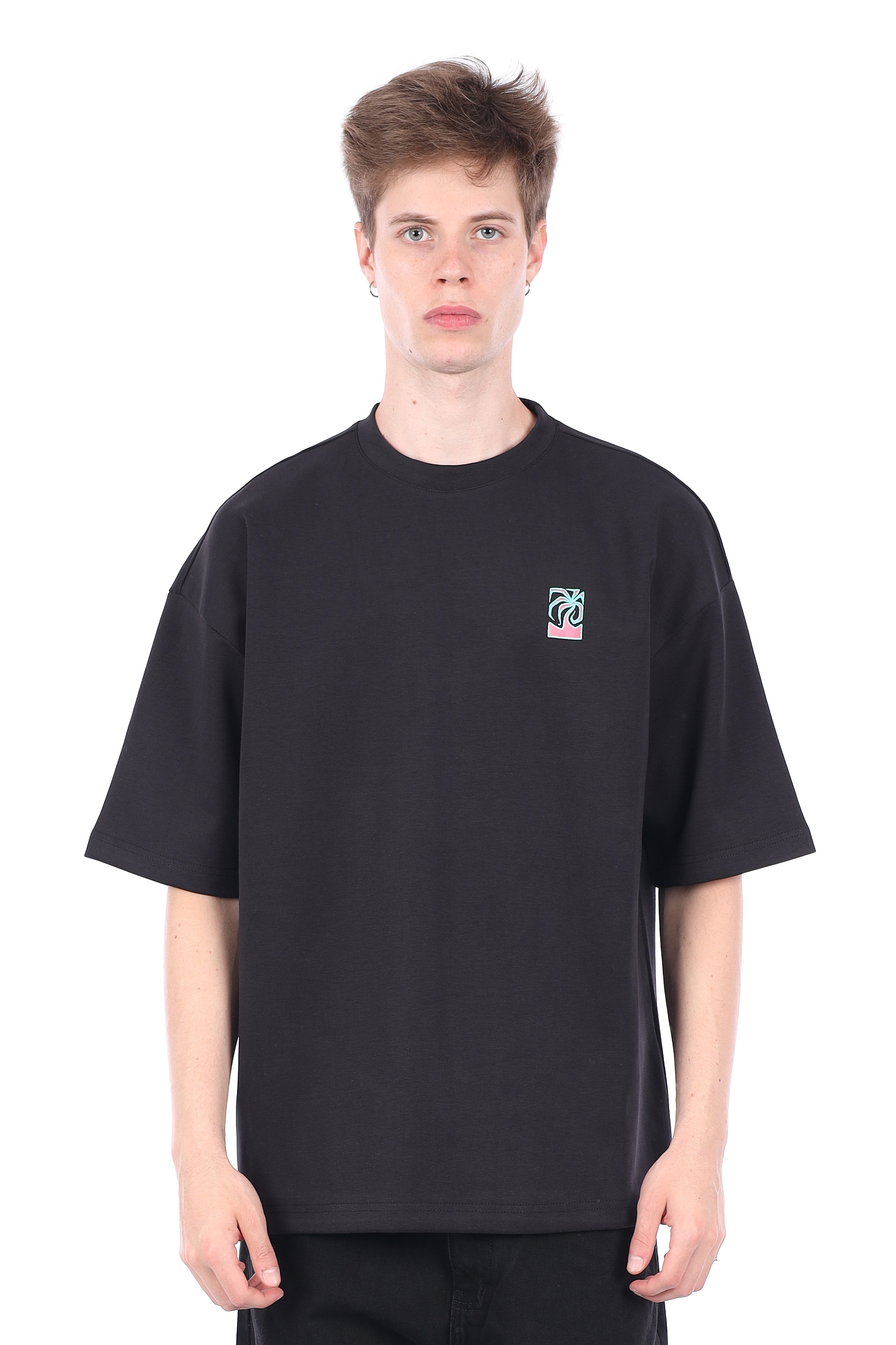 Black Romper-Pk Oversized T-shirt