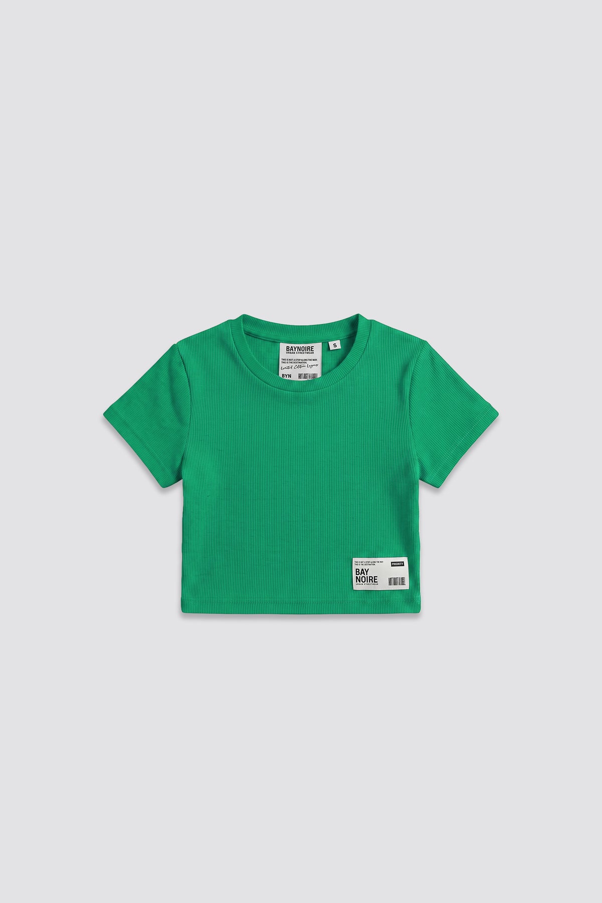 Green Ribbed Cropped T-Shirt