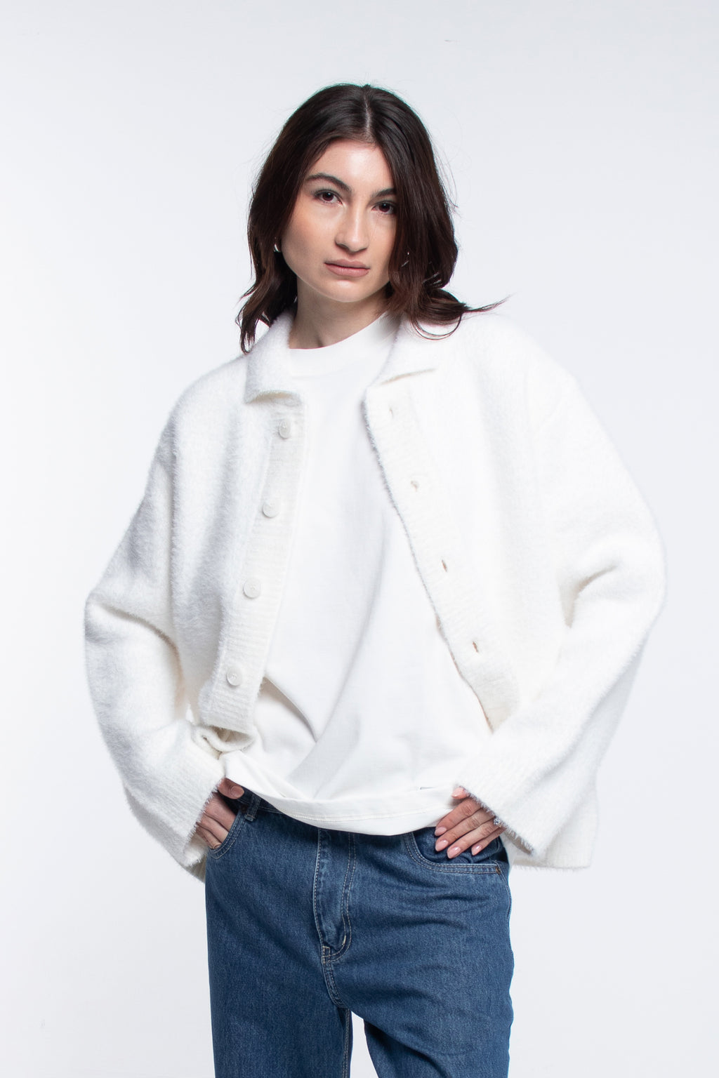 White Faux Fur Jacket