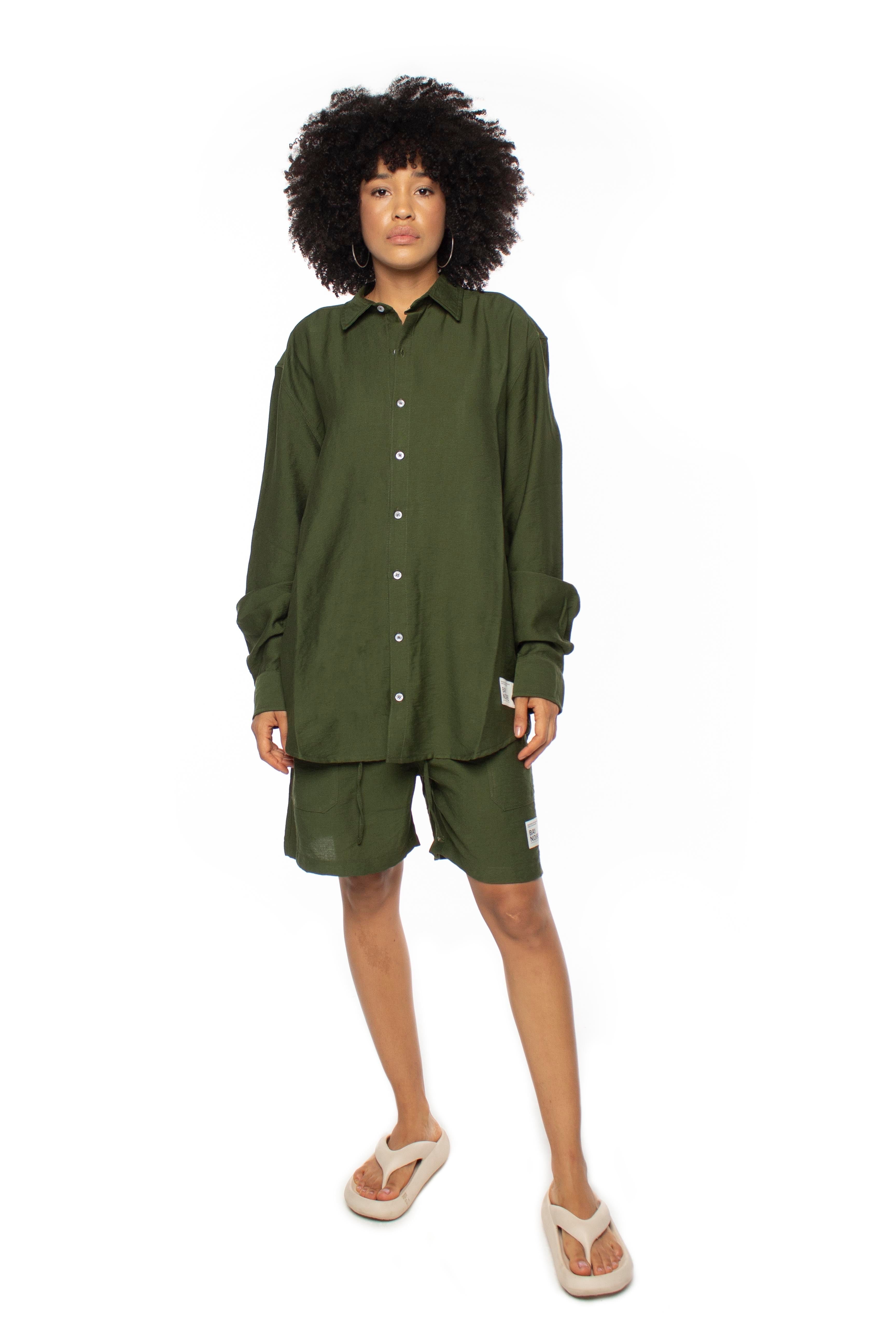 Olive Linen Shorts V2