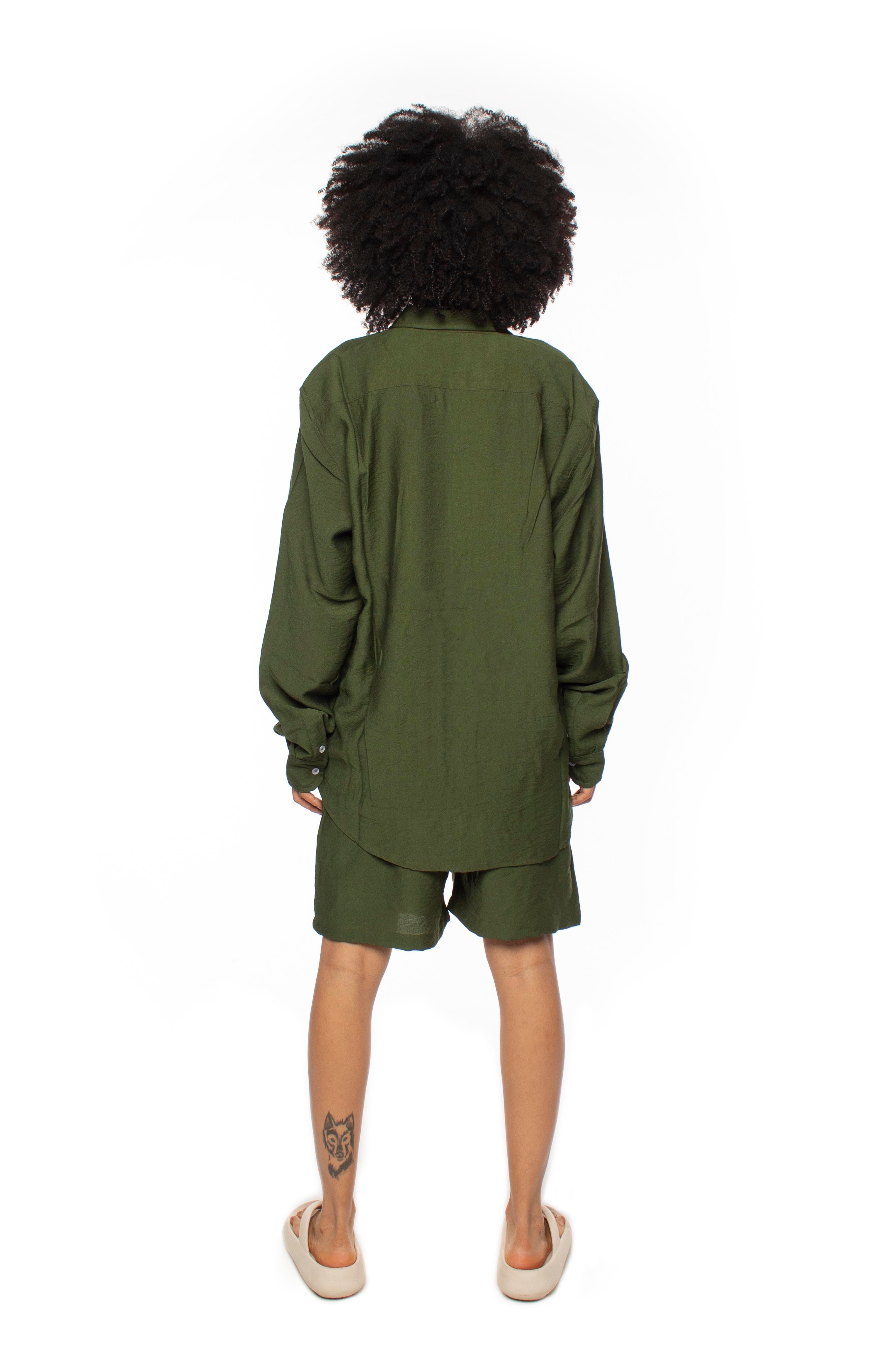 Olive Linen Shorts V2