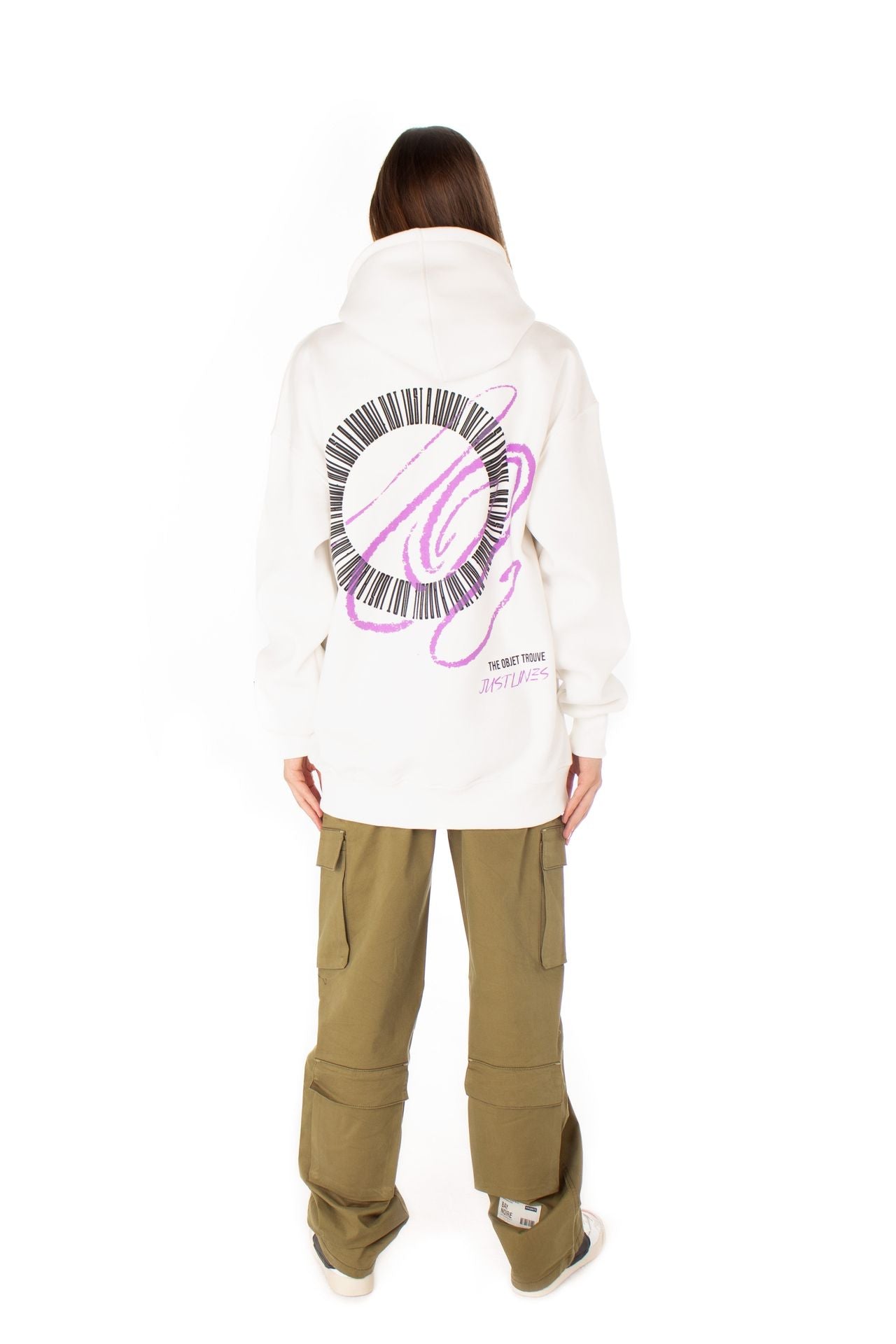 White Justlines678 Hoodie